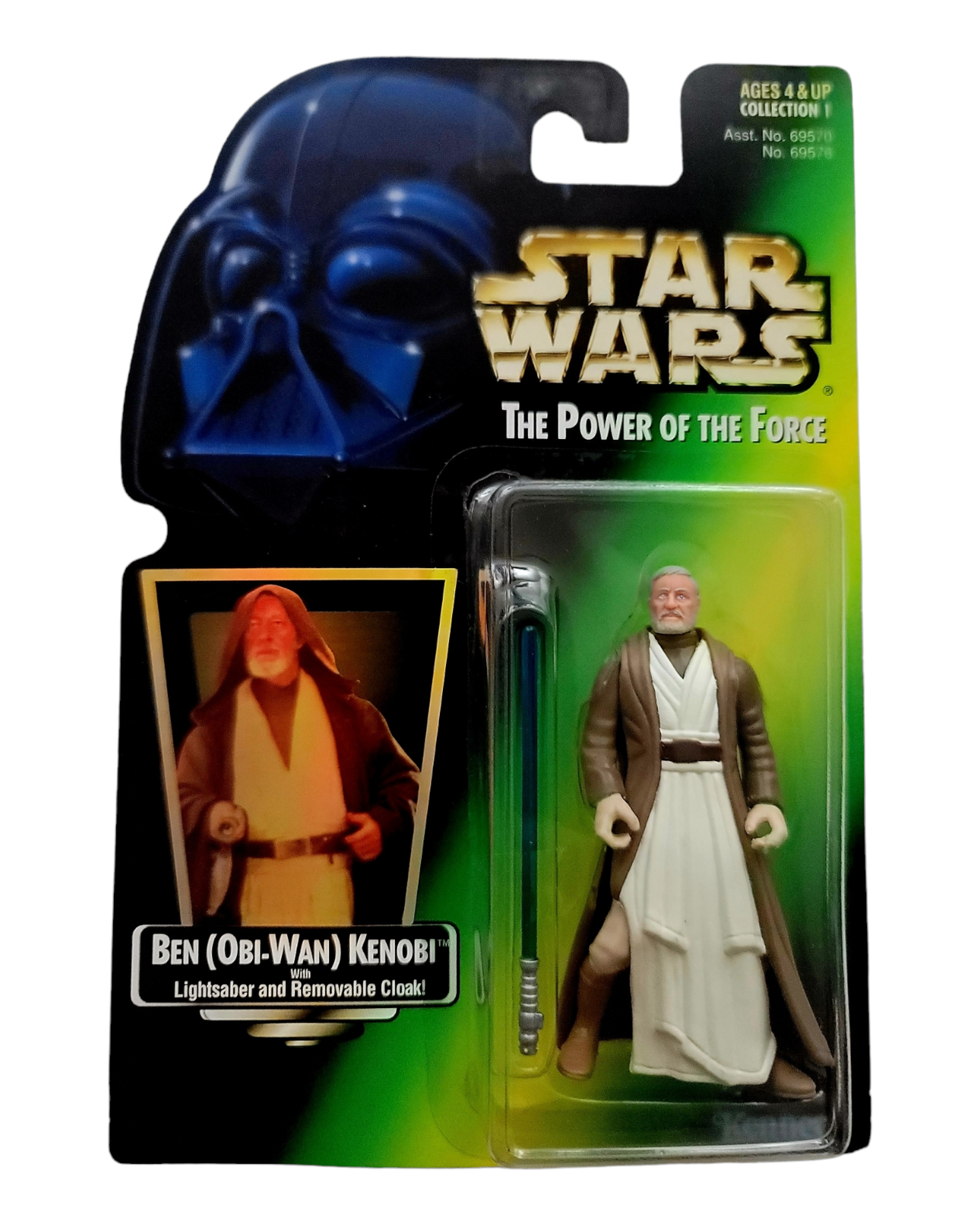 Star Wars POTF2 Ben (Obi-Wan) Kenobi, Green Holofoil Card, Kenner '97