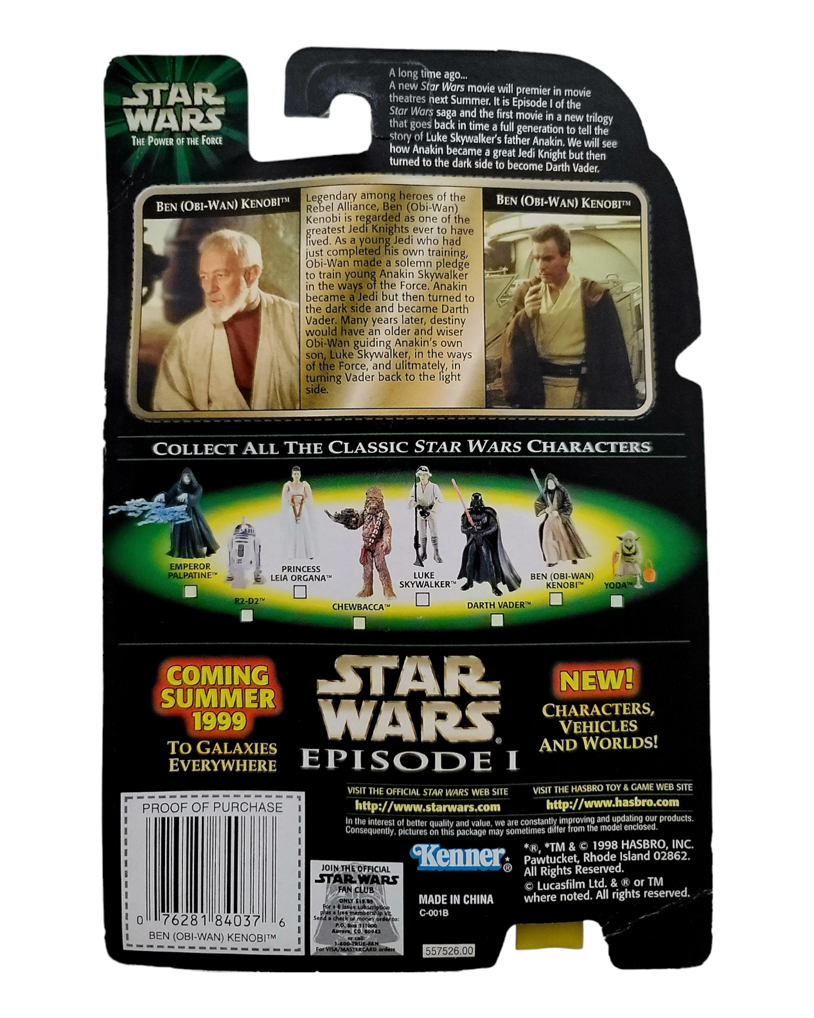 Star Wars POTF2 Ben (Obi-Wan) Kenobi, Flashback Photo, Kenner '98