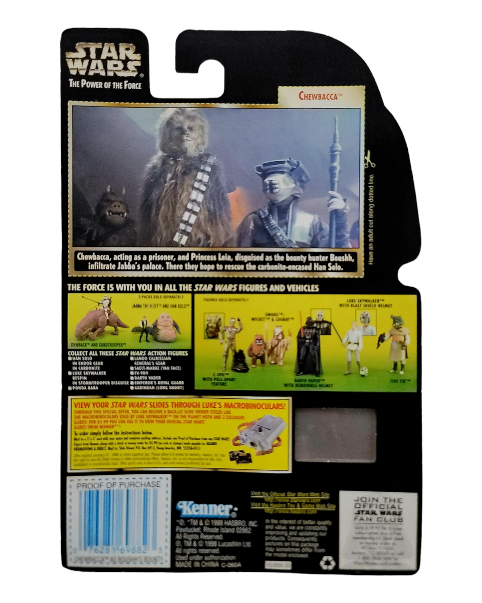 Star Wars POTF2 Chewbacca as Boushh's Bounty, Freeze Frame, Kenner '96