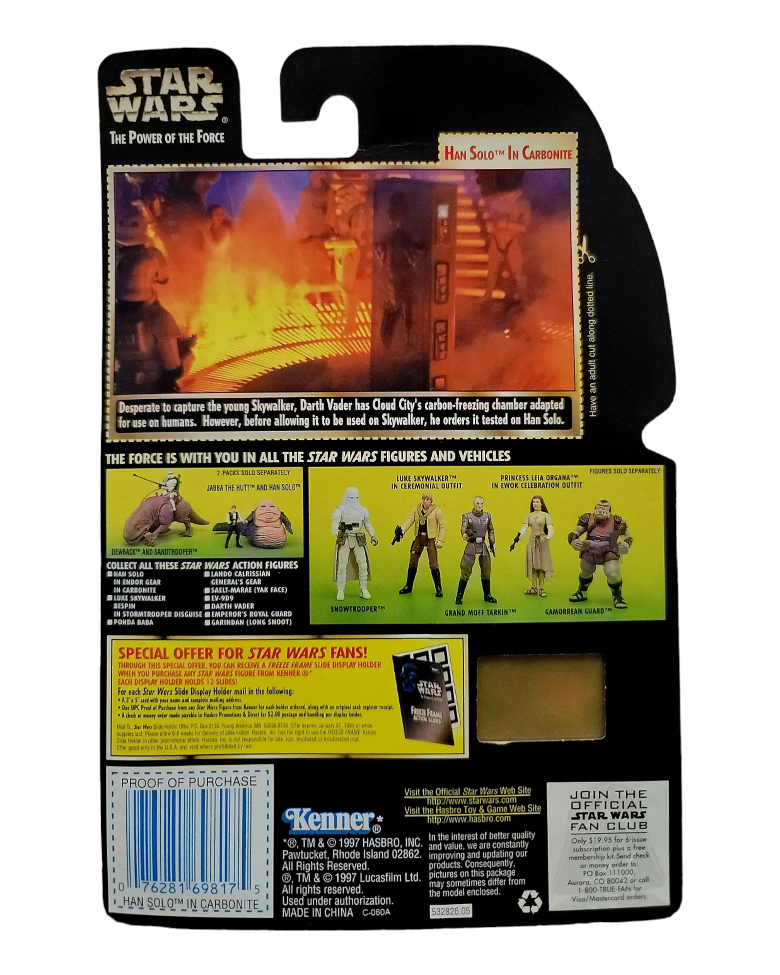 Star Wars POTF2 Han Solo in Carbonite, Freeze Frame, Kenner '97