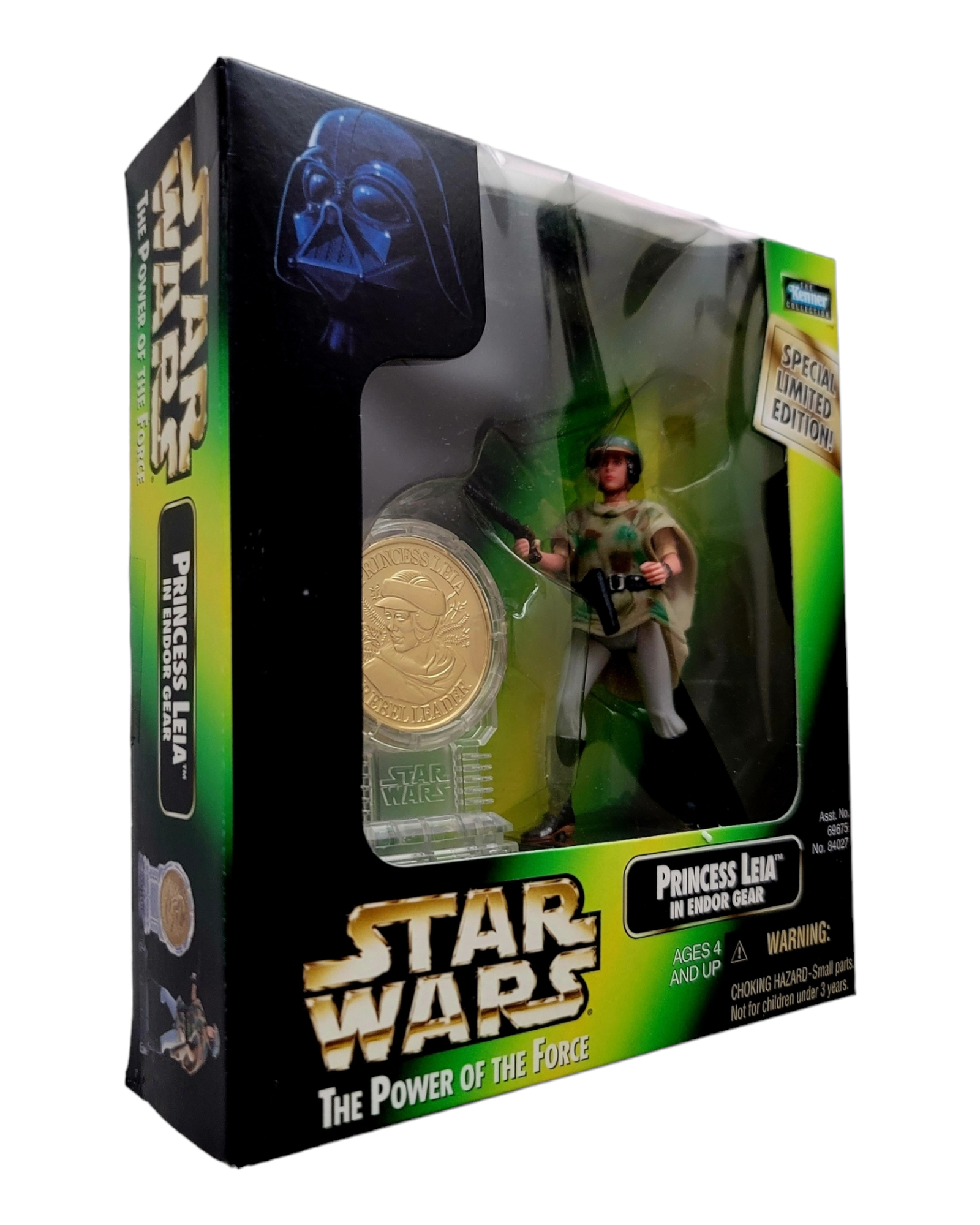 Star Wars POTF2 Princess Leia in Endor Gear, Millenium Coin Edition, Kenner '98