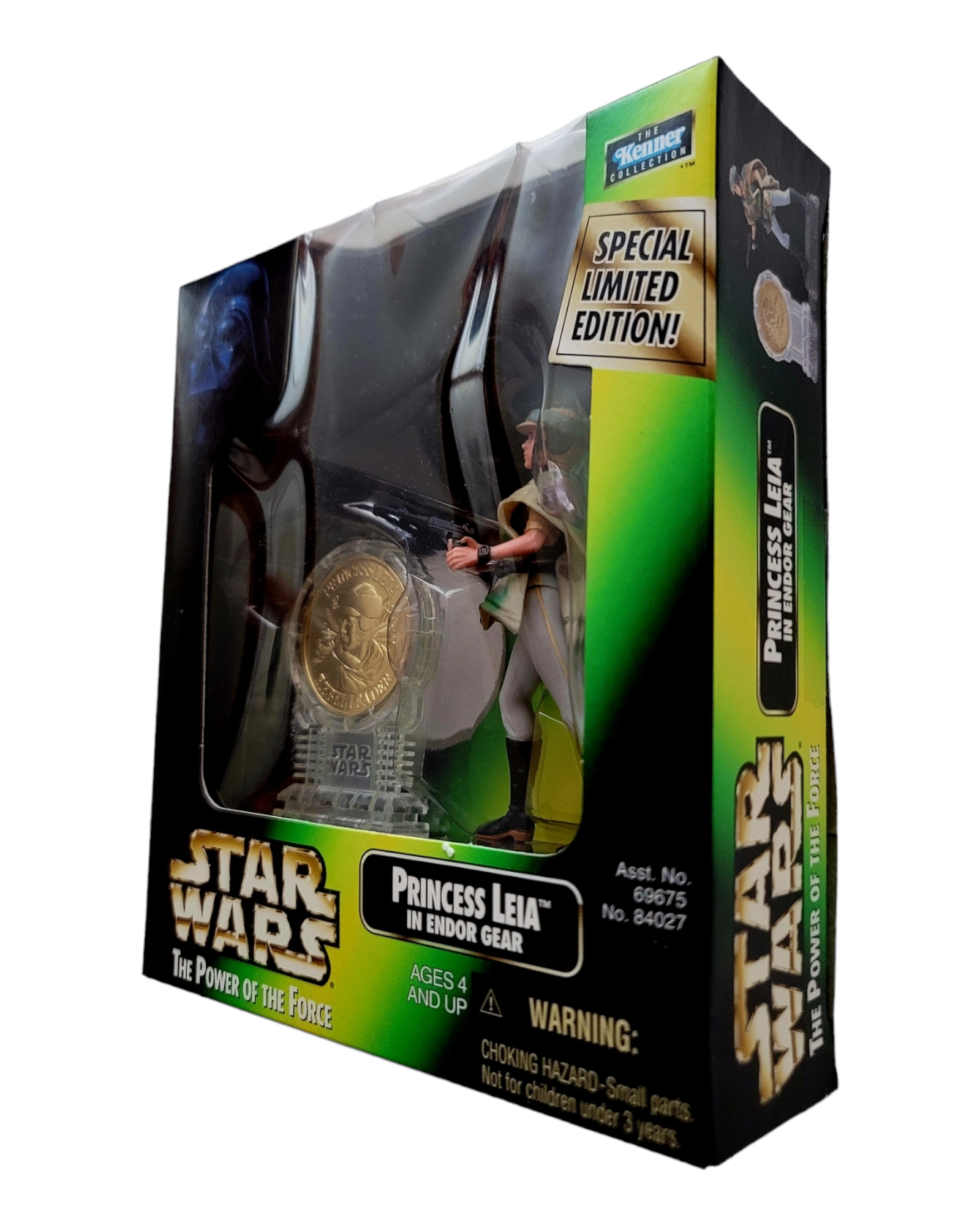 Star Wars POTF2 Princess Leia in Endor Gear, Millenium Coin Edition, Kenner '98