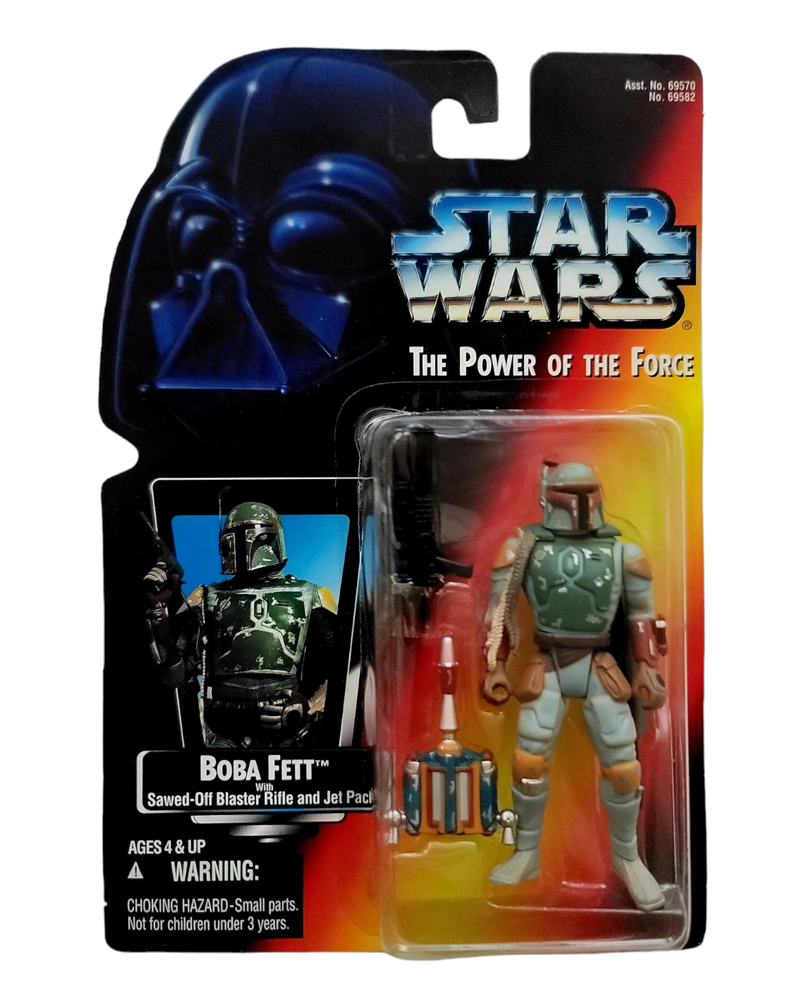 Star Wars POTF2 Orange Card Boba Fett with Sawed-Off Blaster Rifle, Kenner '95