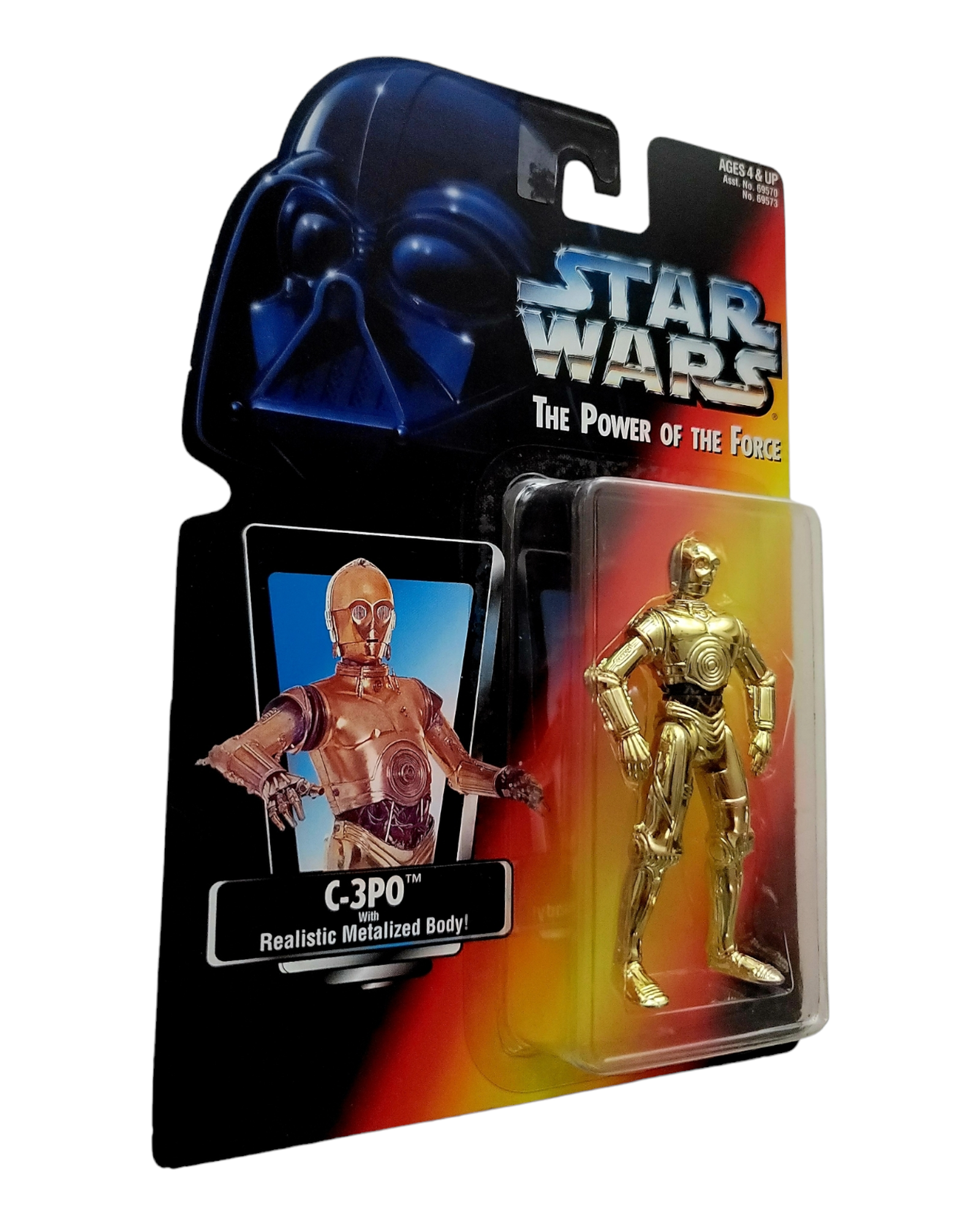 Star Wars POTF2 C-3PO, Orange Card, Kenner '95