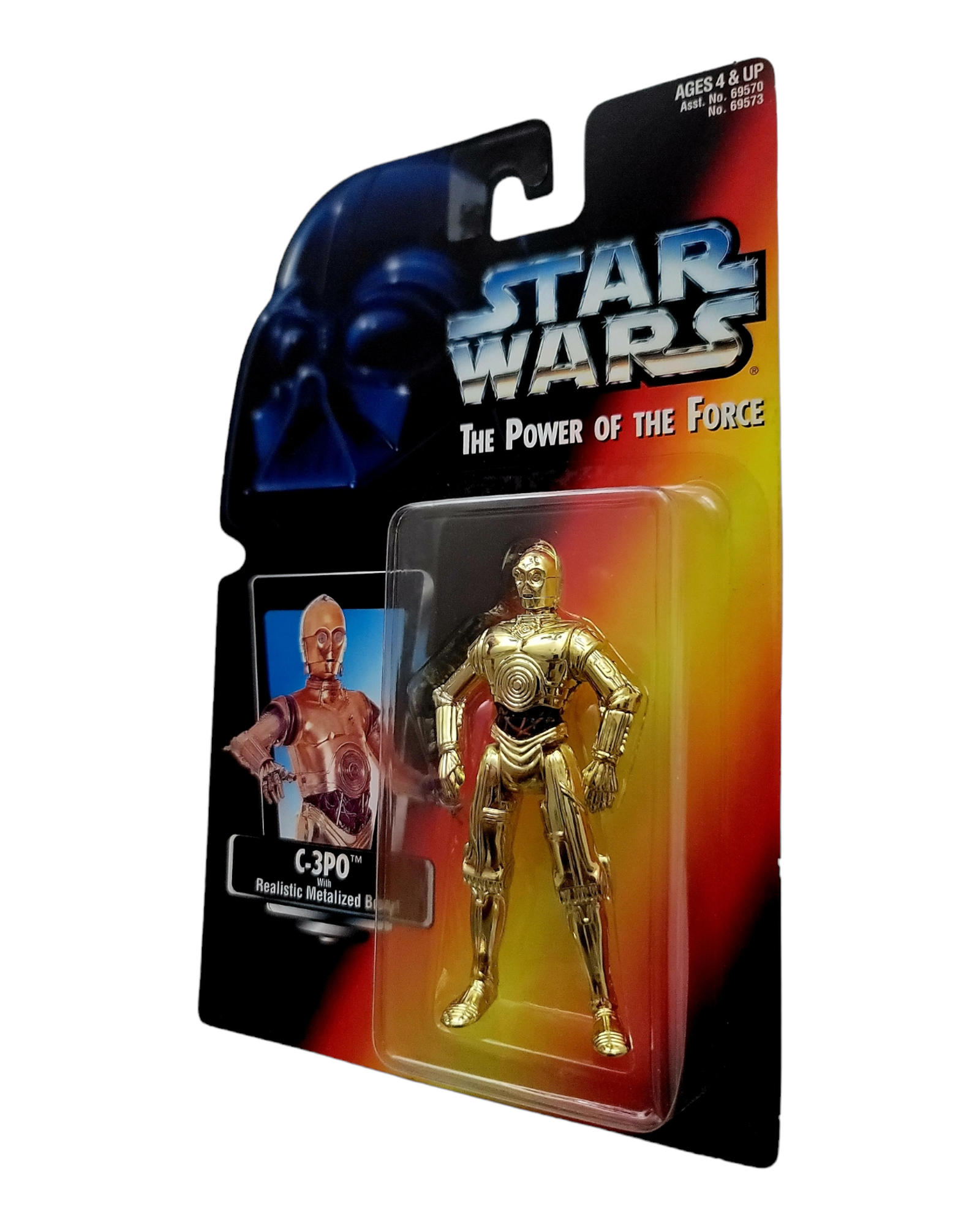 Star Wars POTF2 C-3PO, Orange Card, Kenner '95