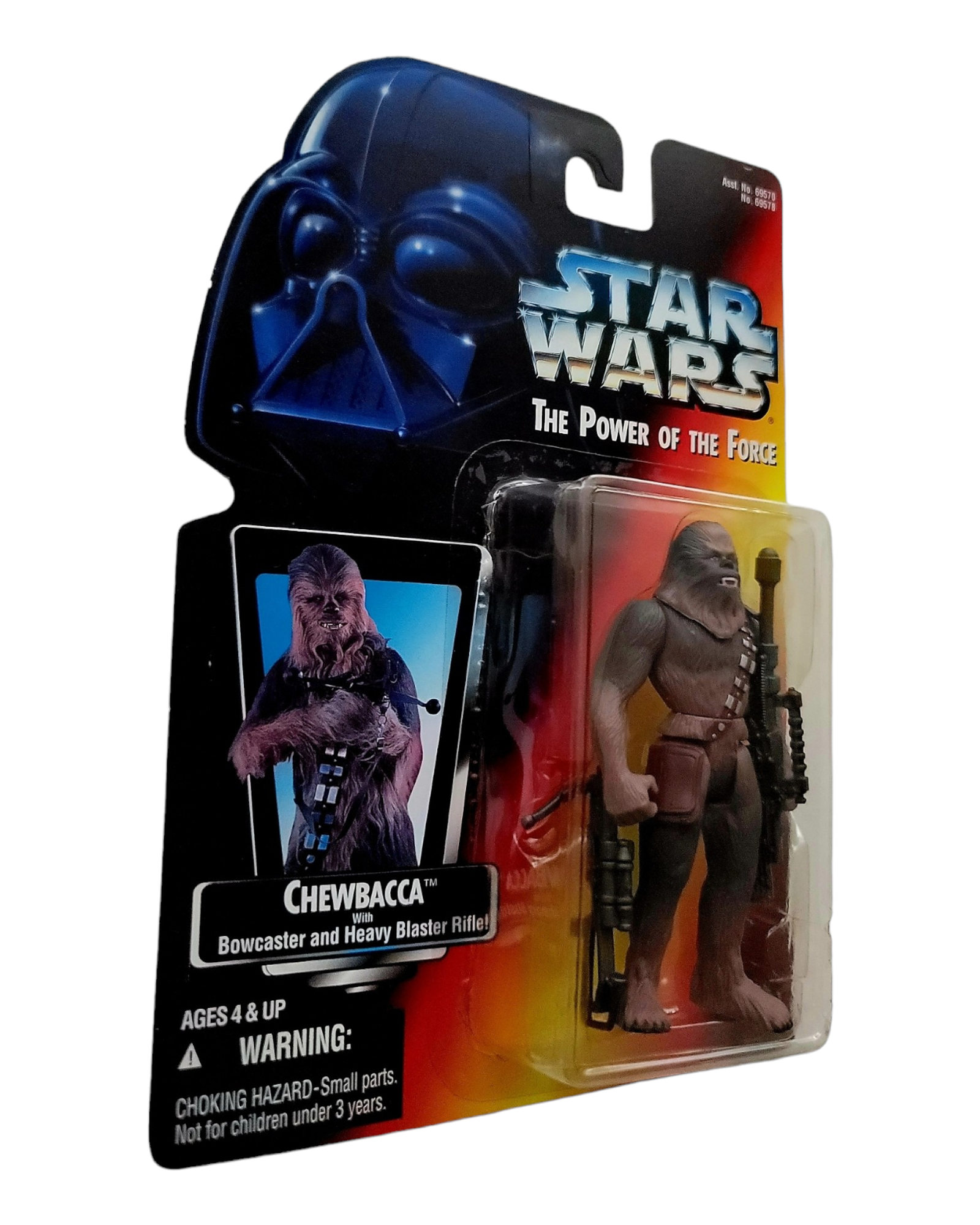 Star Wars POTF2 Chewbacca, Orange Card, Kenner '95