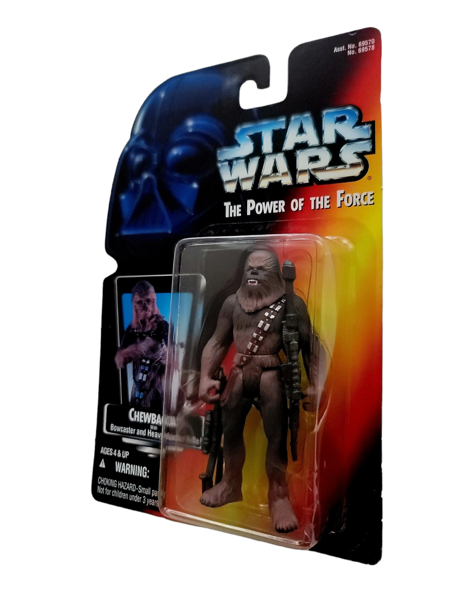 Star Wars POTF2 Chewbacca, Orange Card, Kenner '95