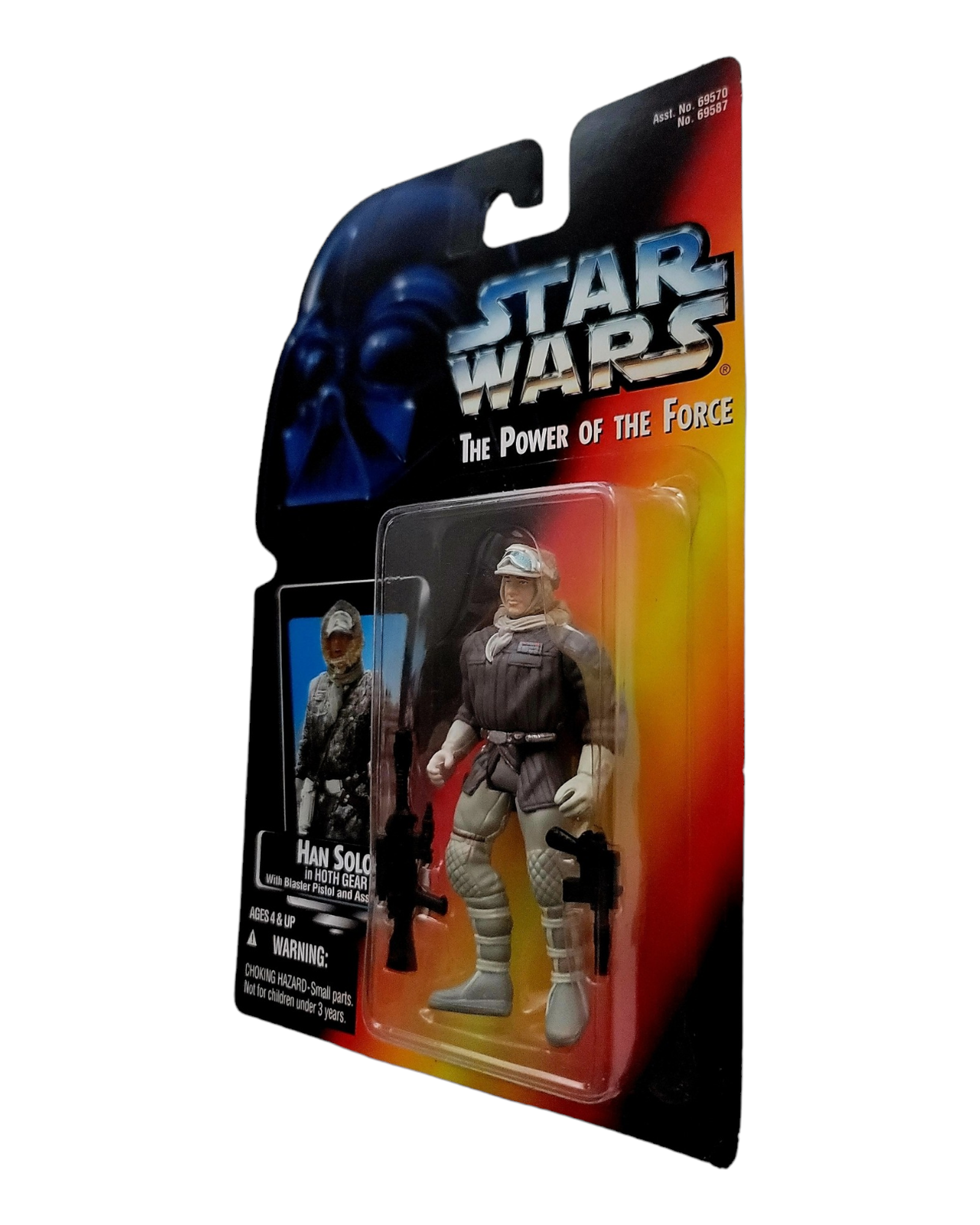 Star Wars POTF2 Han Solo in Hoth Gear, Orange Card, Kenner '95