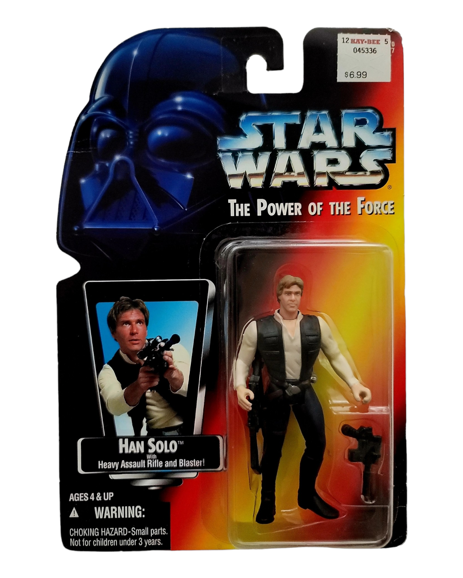 Star Wars POTF2 Han Solo, Orange Card, Kenner '95