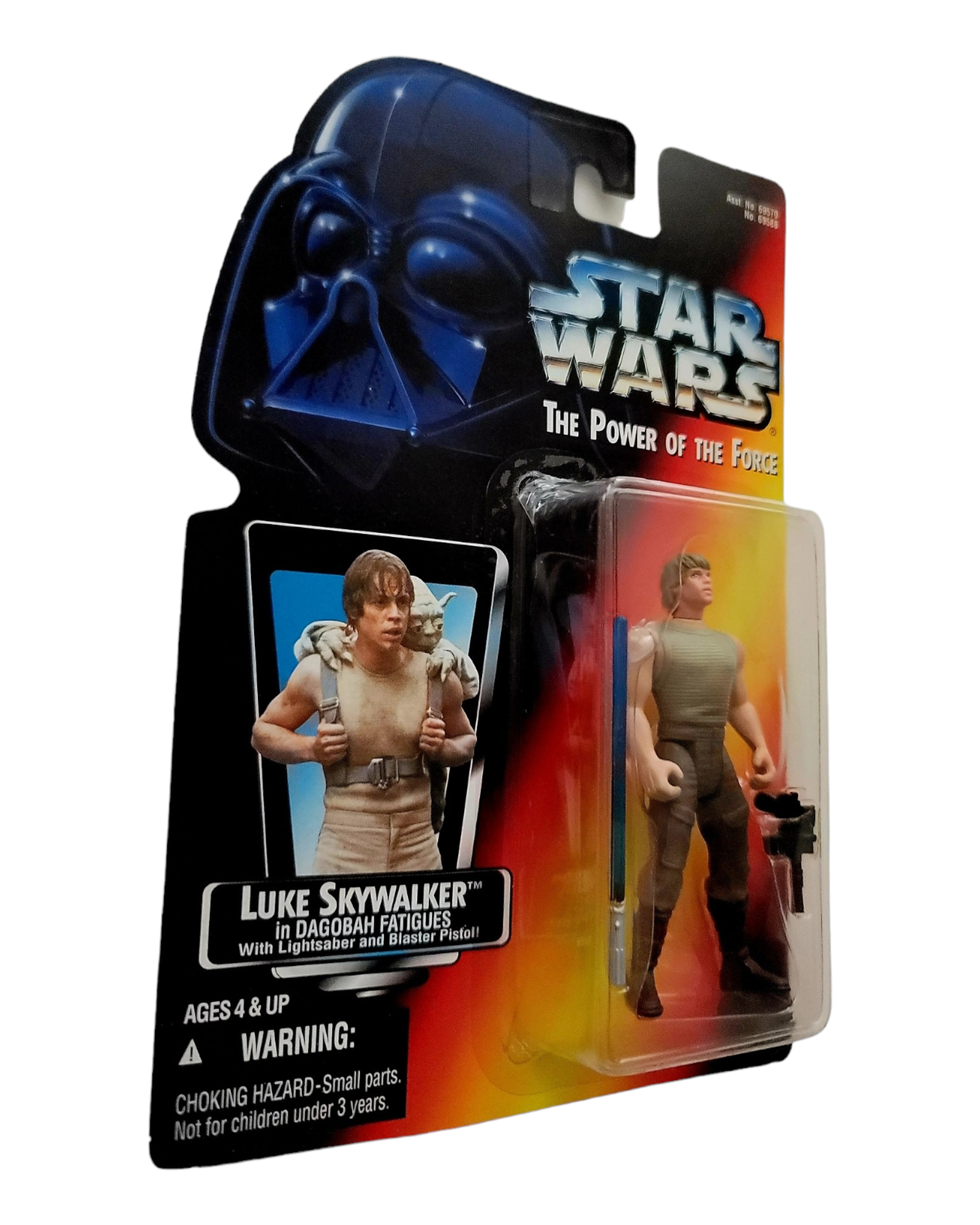 Star Wars POTF2 Luke Skywalker in Dagobah Fatigues, Orange Card, Kenner '96