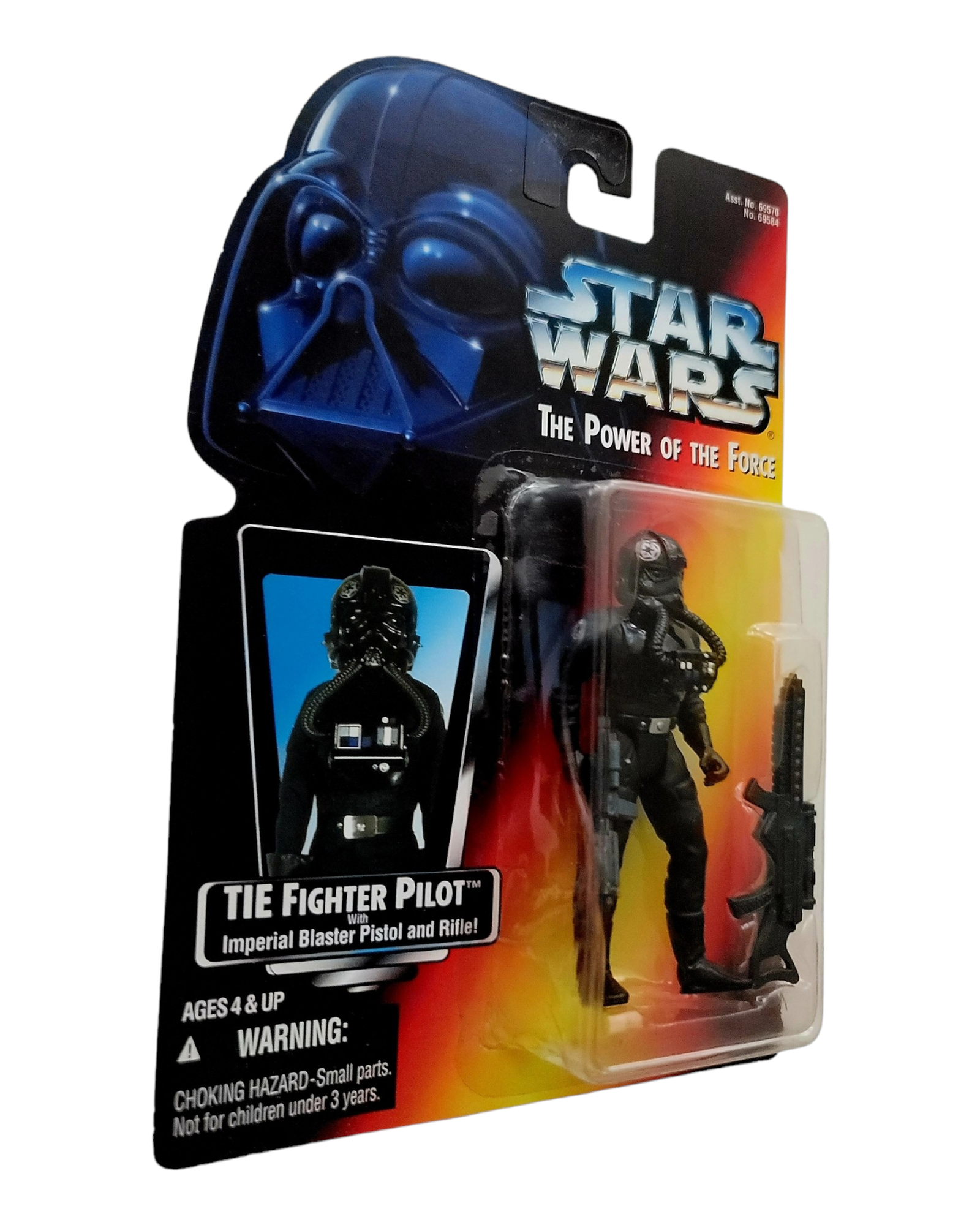 Star Wars POTF2 TIE Fighter Pilot, Orange Card, Kenner '96