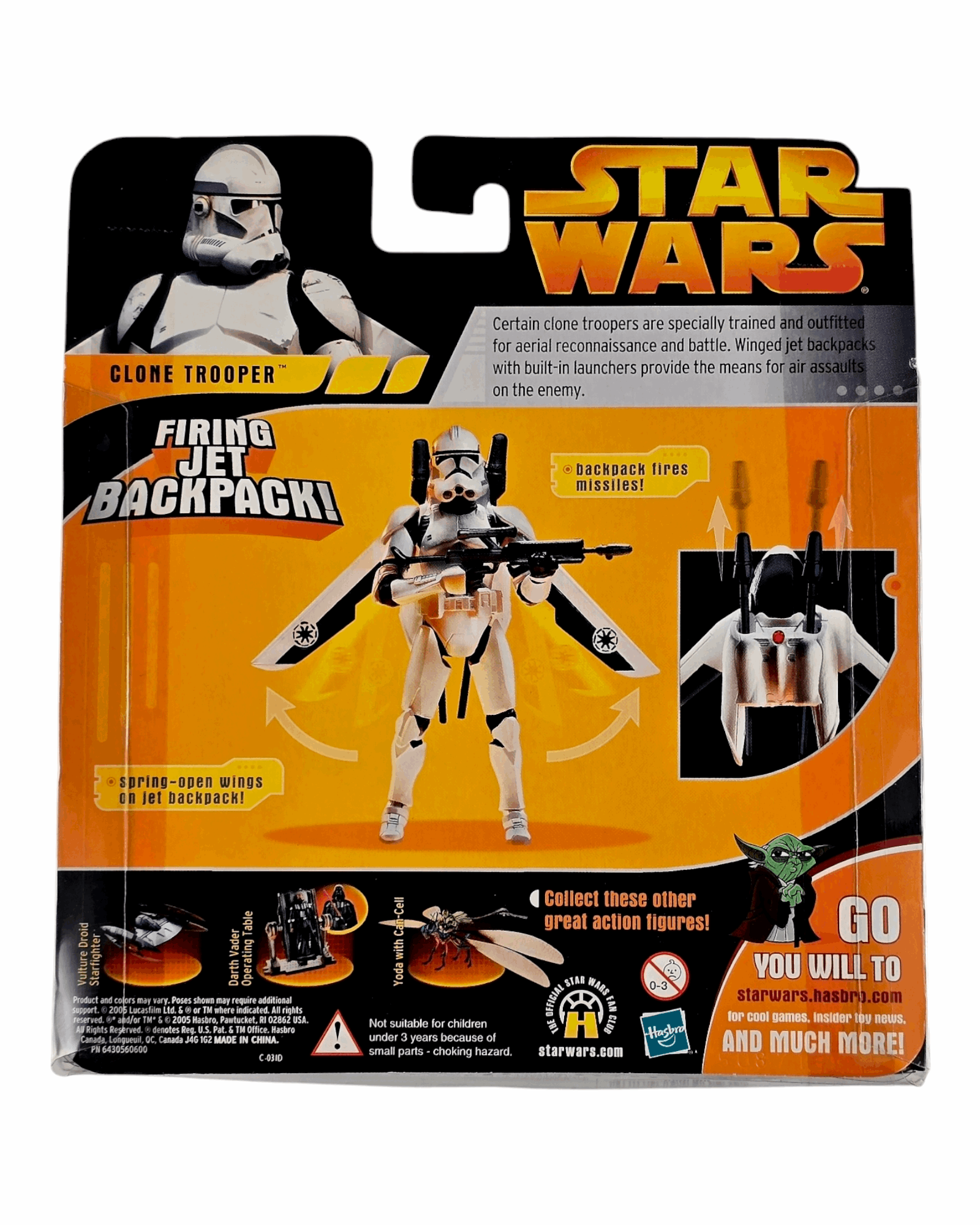 Star Wars ROTS Clone Trooper, Firing Jet Backpack, Hasbro '05