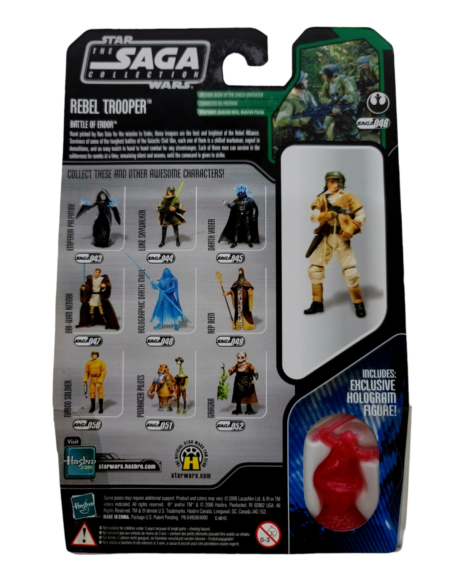 Star Wars Saga Collection #046 Rebel Trooper, Caucasian Variant, Hasbro '06