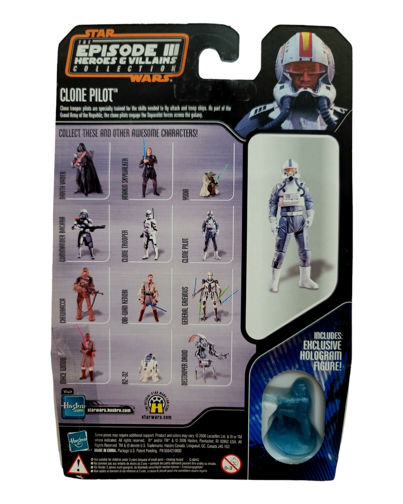 Star Wars Saga Collection EPIII Clone Pilot, Heroes & Villains #6 of 12, Hasbro '06