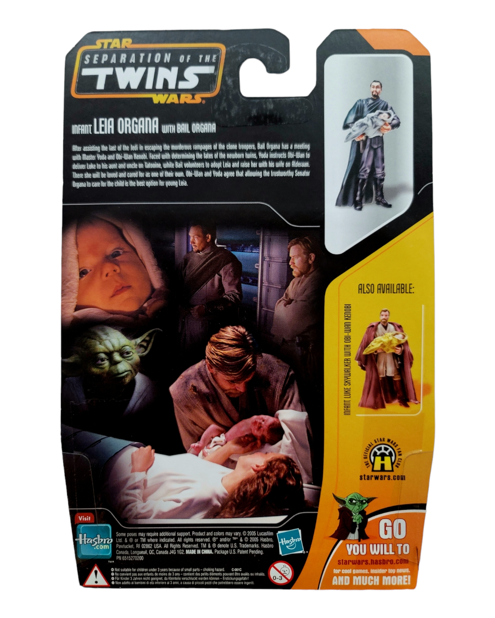 Star Wars Saga Collection EPIII Infant Leia & Bail Organa, Sep of the Twins, Hasbro '06