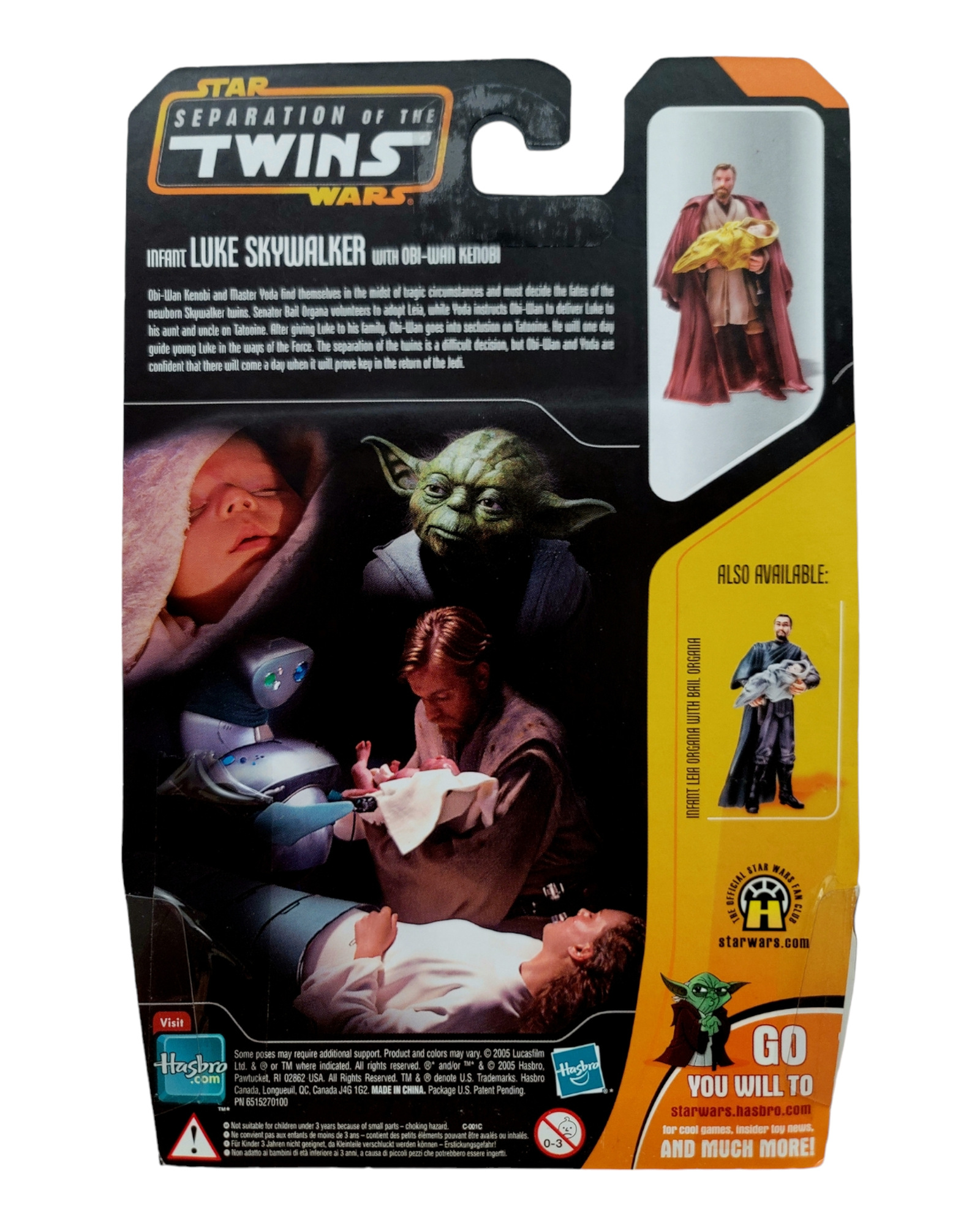 Star Wars Saga Collection EPIII Infant Luke Skywalker, Obi-Wan, Sep of the Twins, Hasbro '06