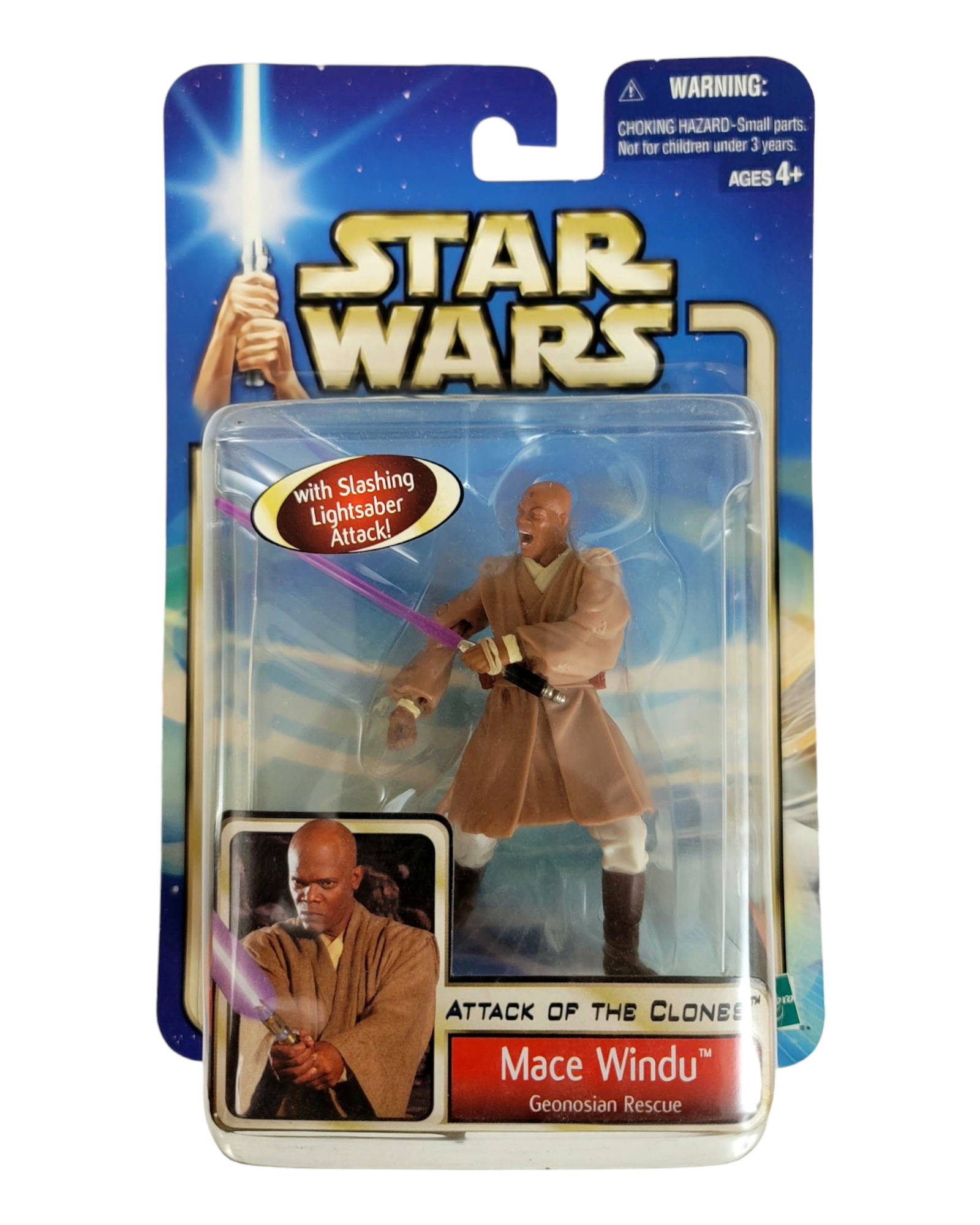 Star Wars Saga Series #28 Mace Windu, Geonosian Rescue, Hasbro '02