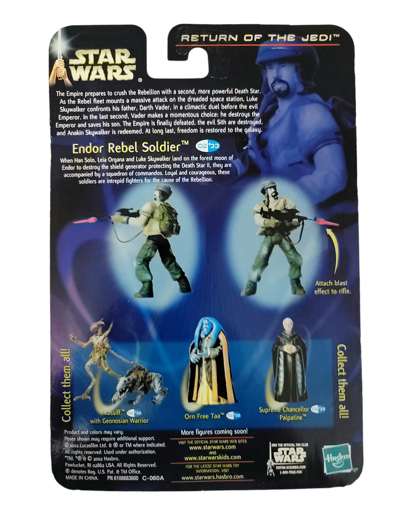 Star Wars Saga Series #33 Endor Rebel Soldier, Return of the Jedi, Hasbro '02