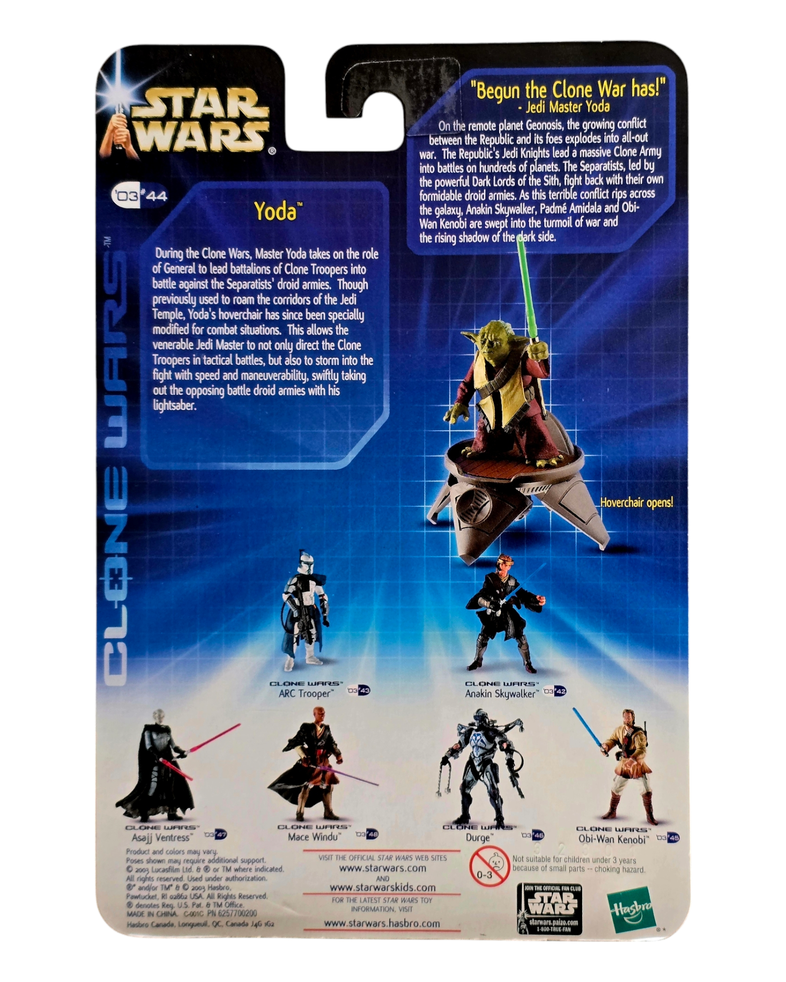 Star Wars Clone Wars Yoda Army of the Republic, Hasbro '03