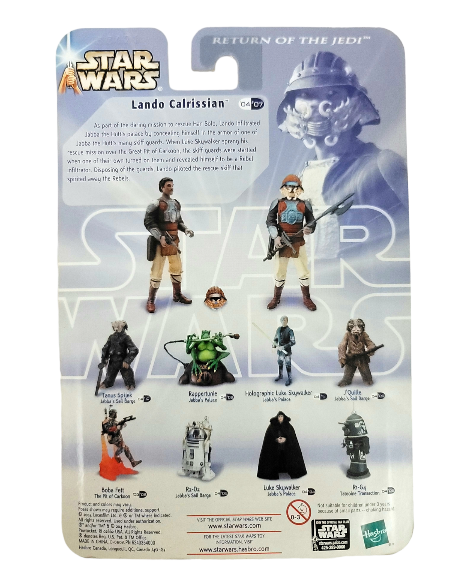 Star Wars Saga Series Lando Calrissian, Jabba's Sail Barge, Hasbro '04