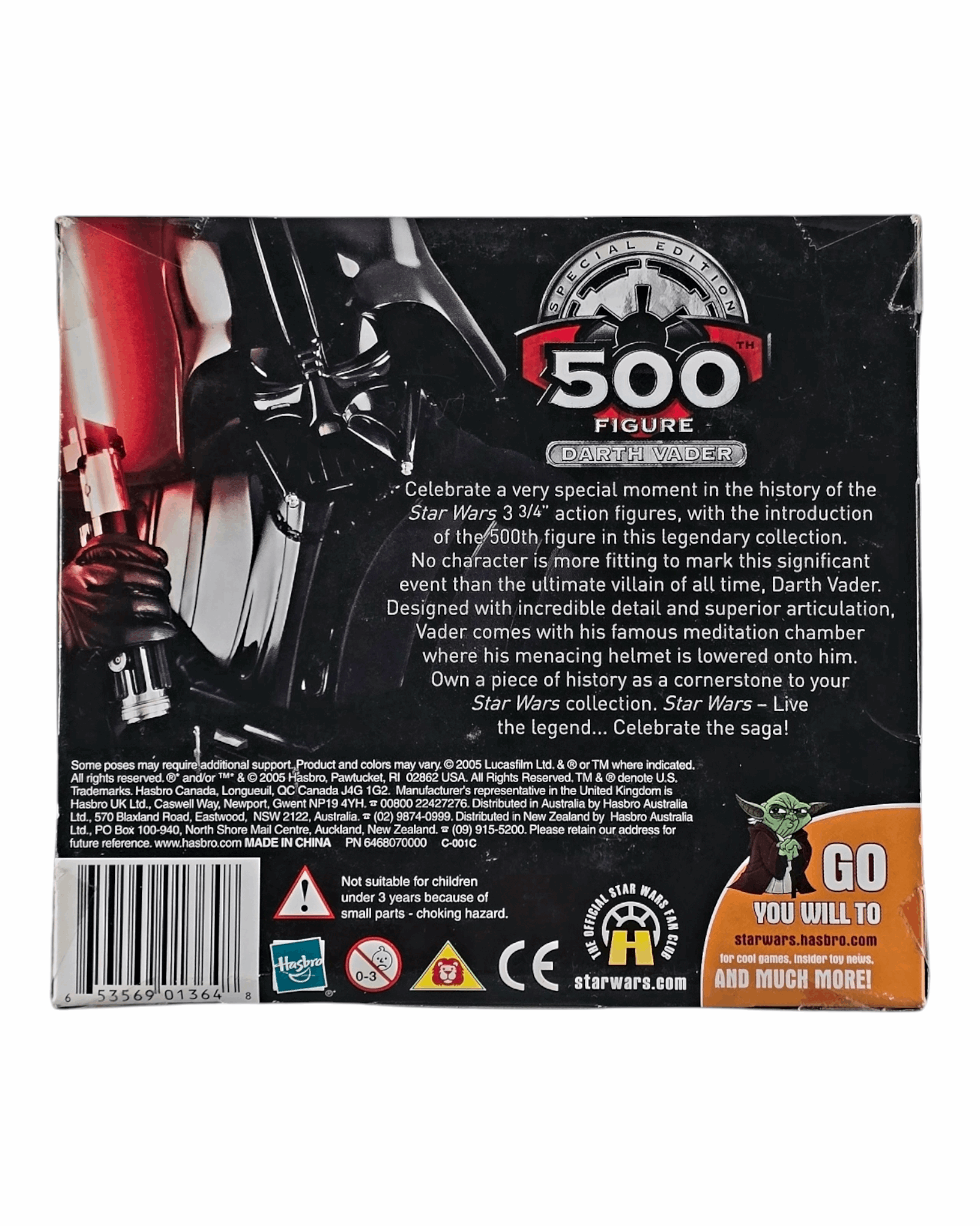 Star Wars Special Edition 500th Figure Darth Vader, Meditation Chamber, Hasbro '05