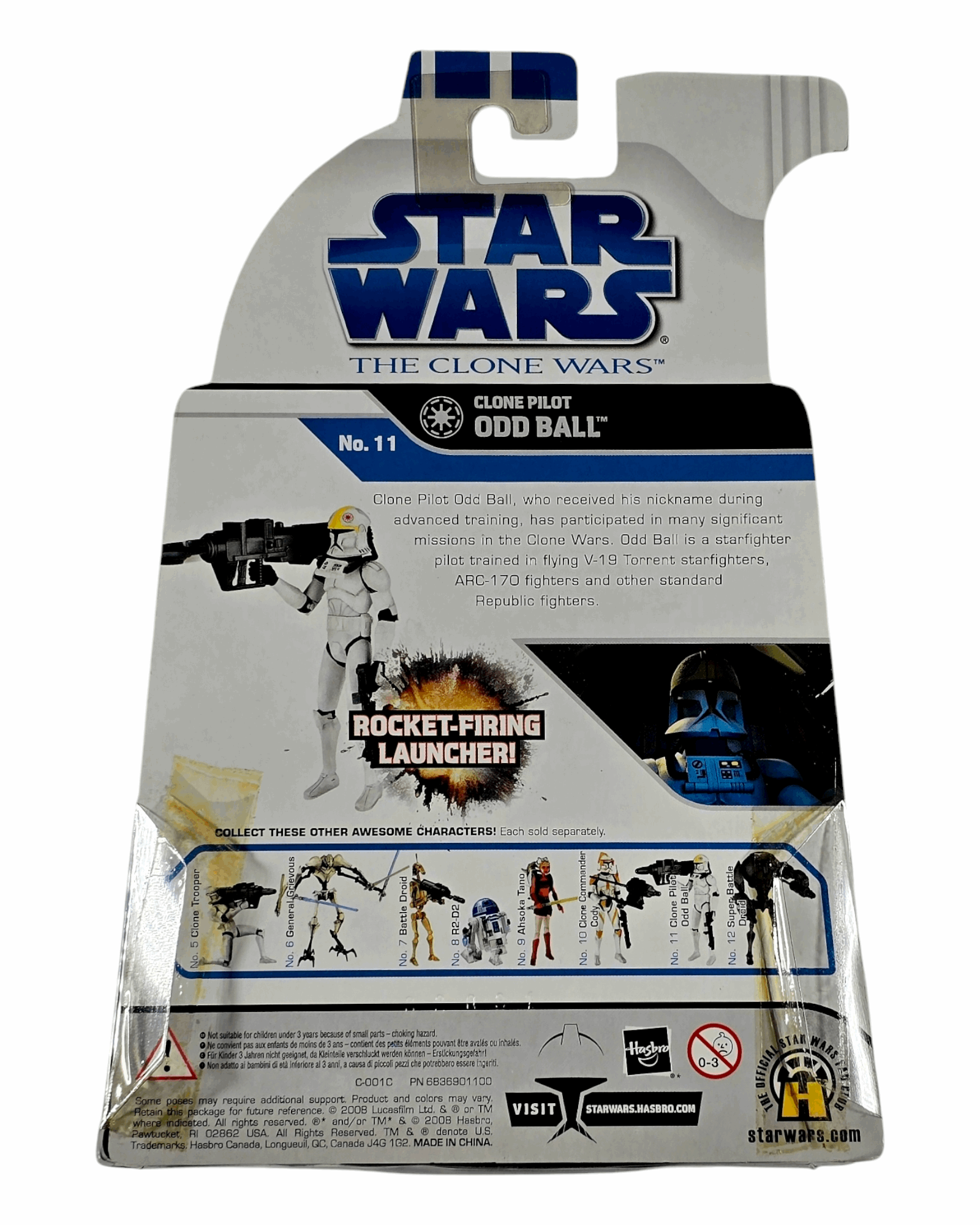 Star Wars The Clone Wars #11 Clone Pilot Odd Ball, Hasbro '08