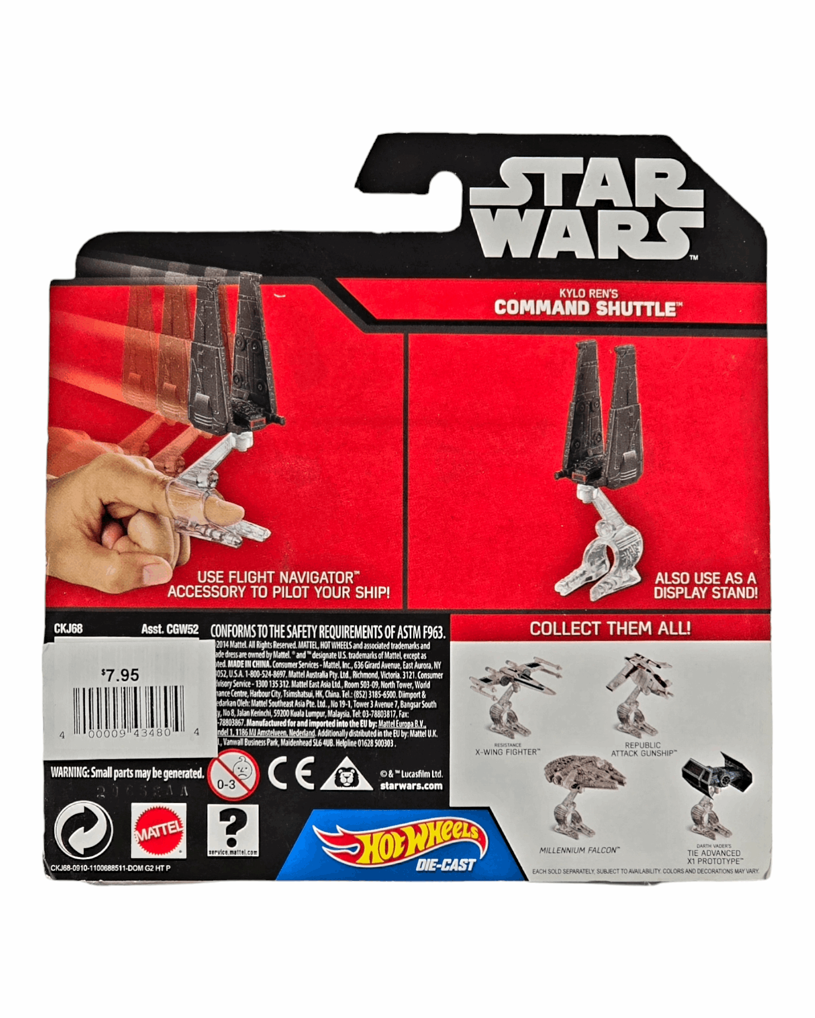 Star Wars The Force Awakens Hot Wheels Kylo Ren's Cmnd Shuttle, Mattel '15