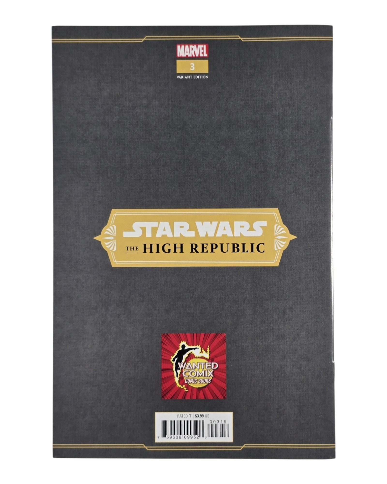 Star Wars: The High Republic #3, Wanted Comix Excl, Will Sliney, Marvel '21 — back of package