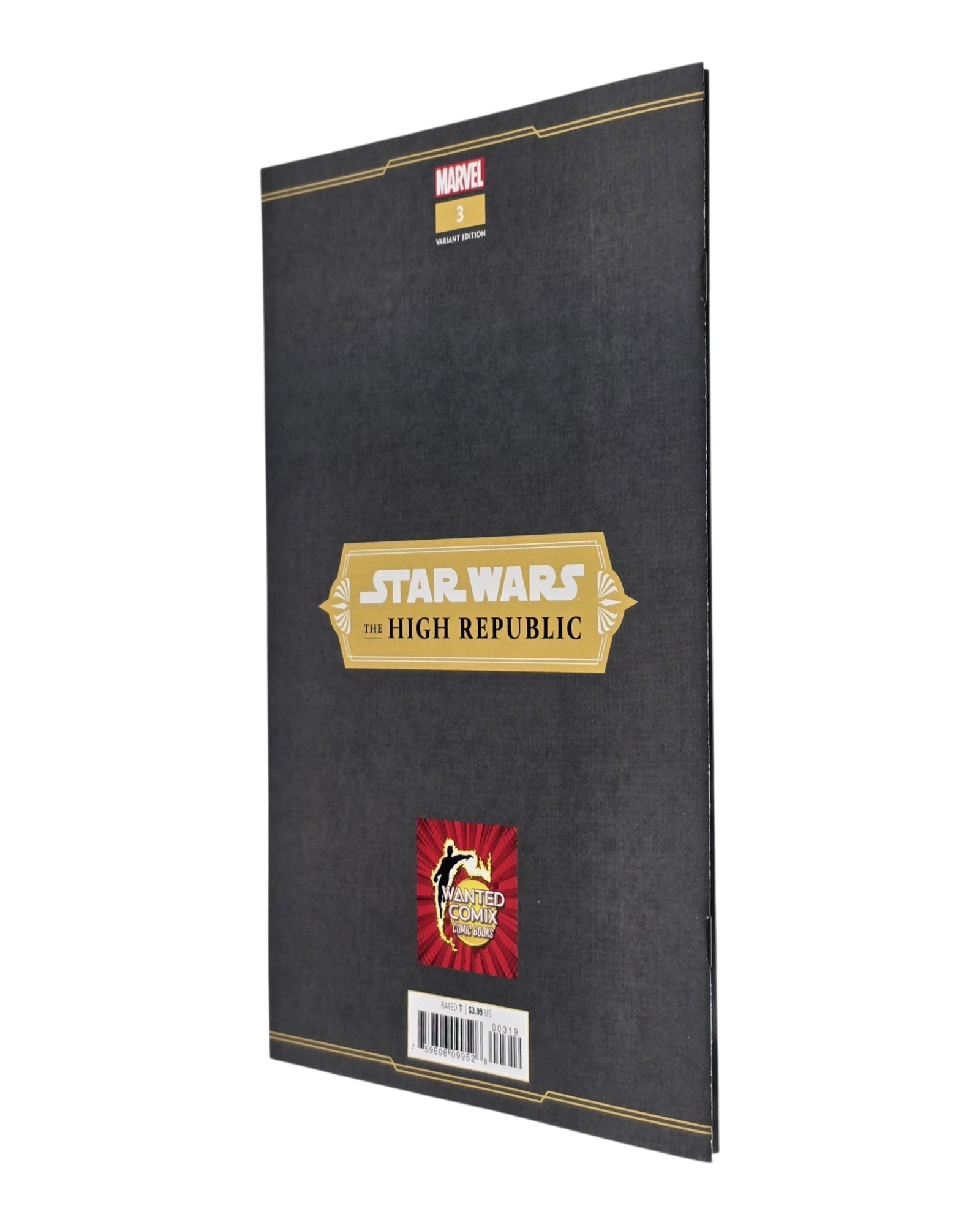 Star Wars: The High Republic #3, Wanted Comix Excl, Will Sliney, Marvel '21 — back cover, spine edge