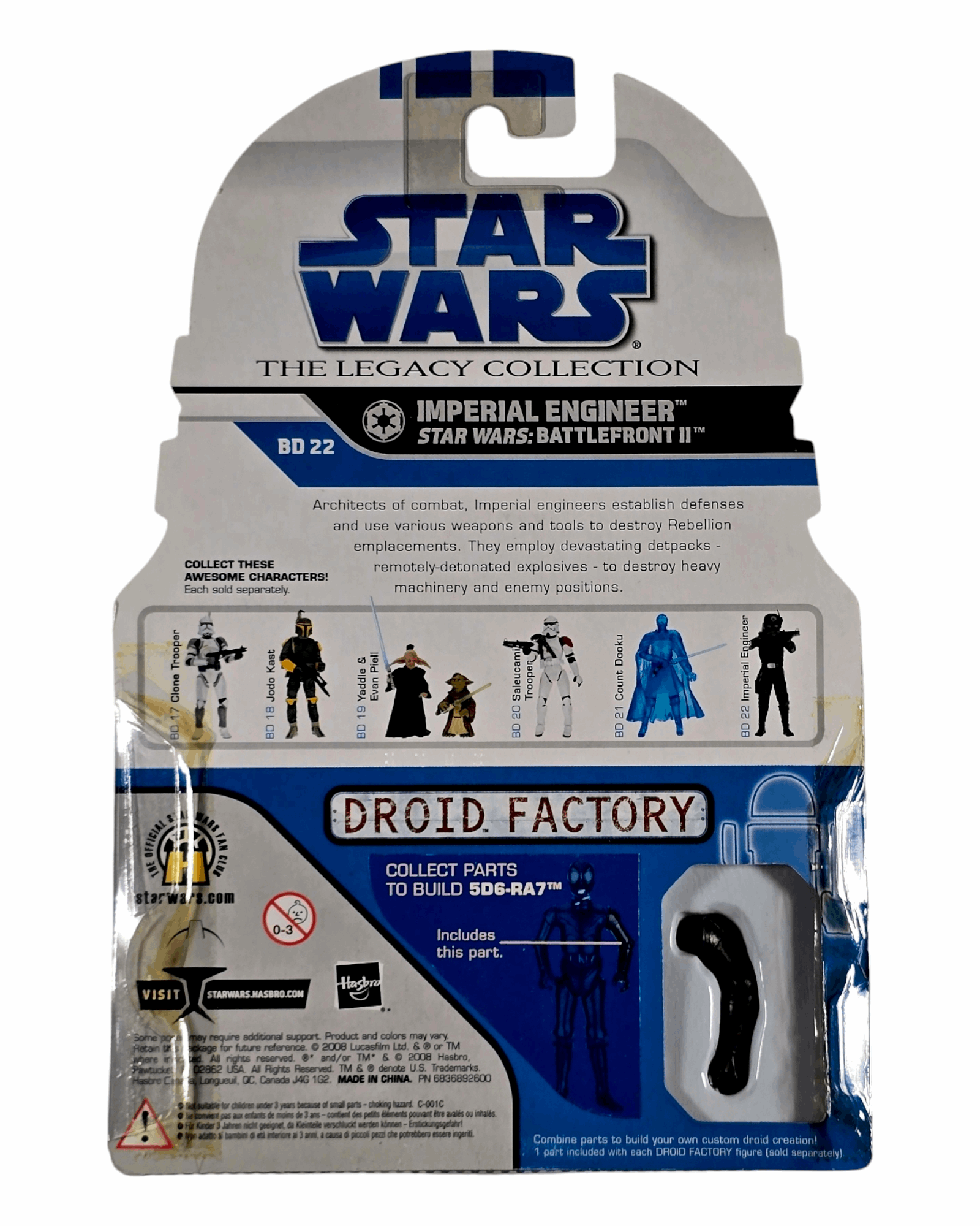Star Wars The Legacy Collection #BD22 Imperial Engineer, Battlefront 2, Hasbro '08