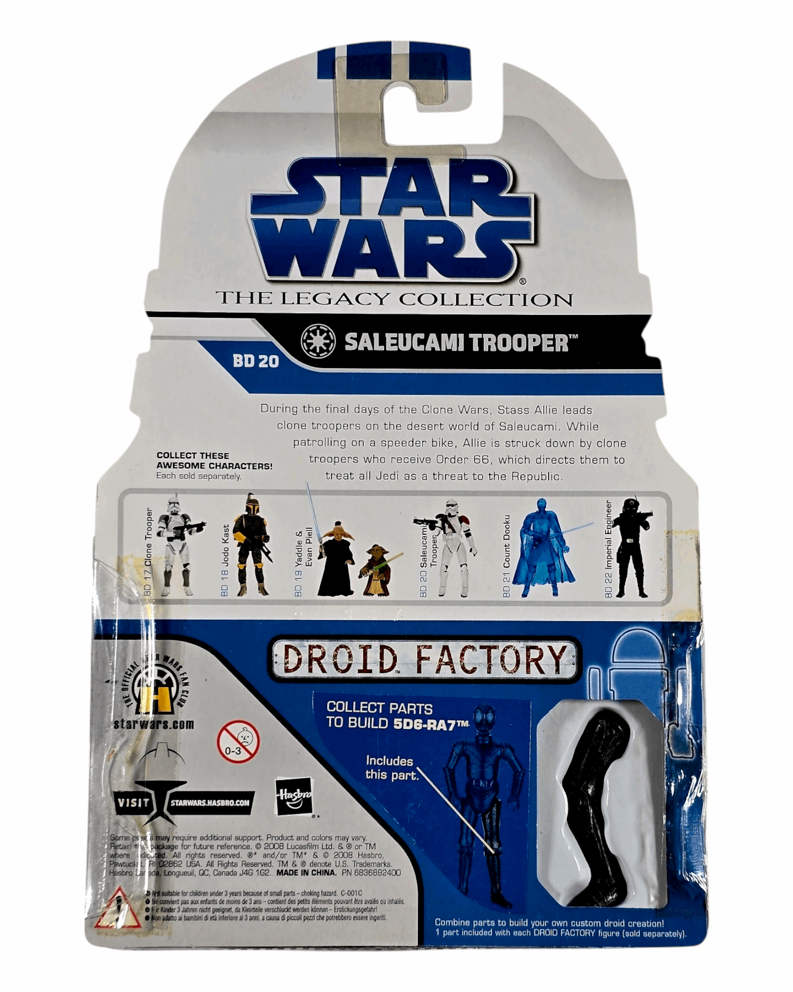 Star Wars The Legacy Collection #BD20 Saleucami Trooper, Hasbro '08