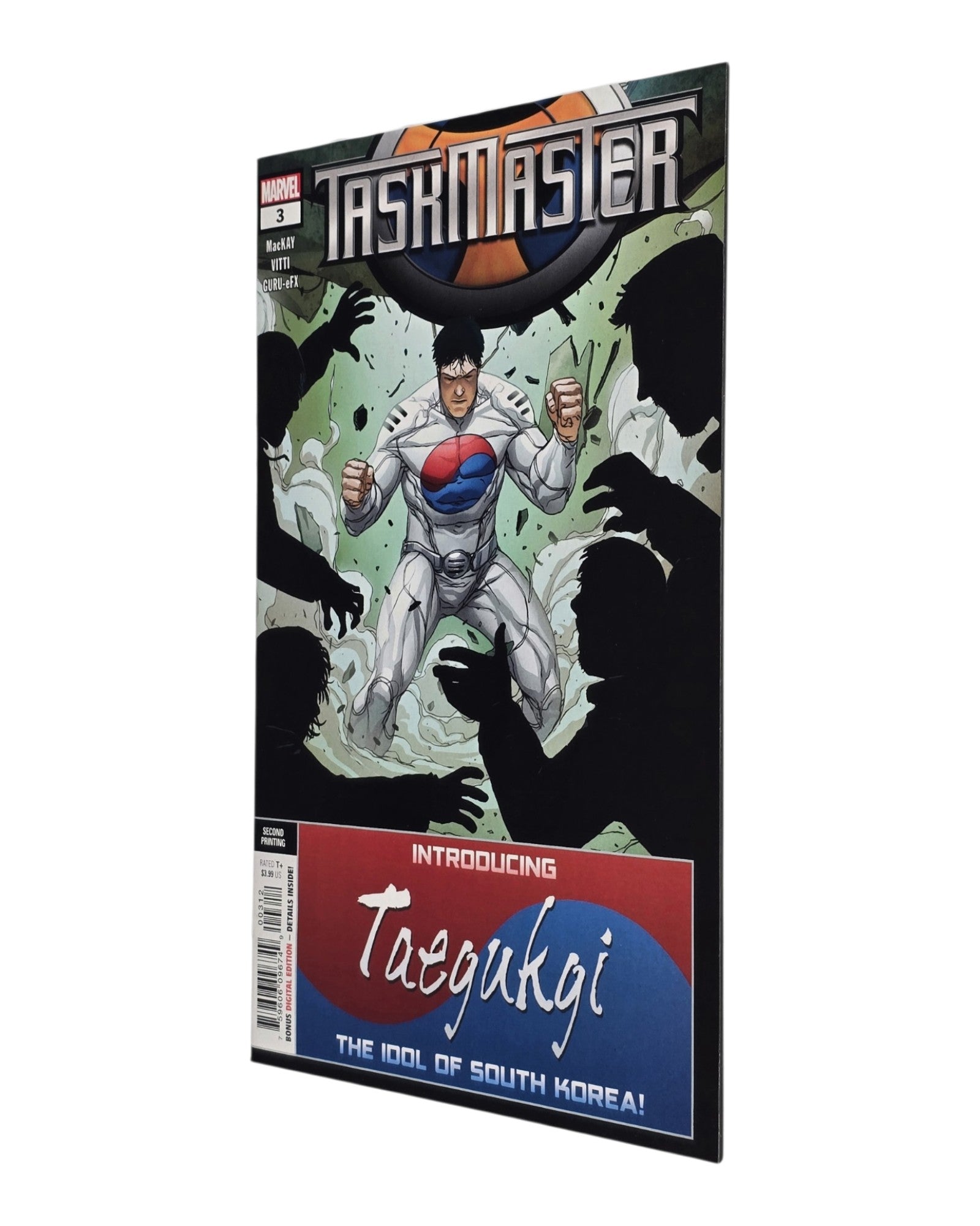 Taskmaster Vol. 3 #3C, Vitti Cover, 2nd Print, Marvel '21 — front cover, fore edge