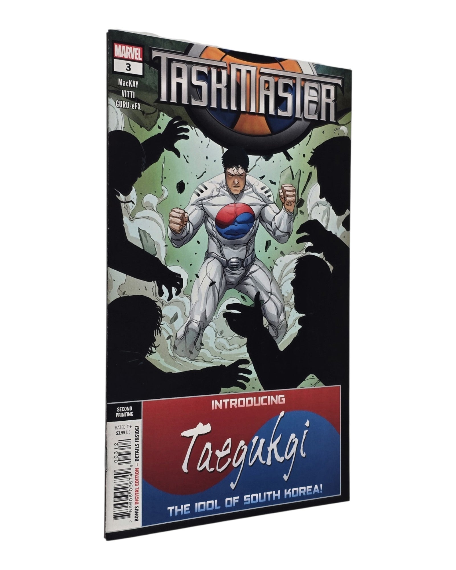 Taskmaster Vol. 3 #3C, Vitti Cover, 2nd Print, Marvel '21 — front cover, spine edge