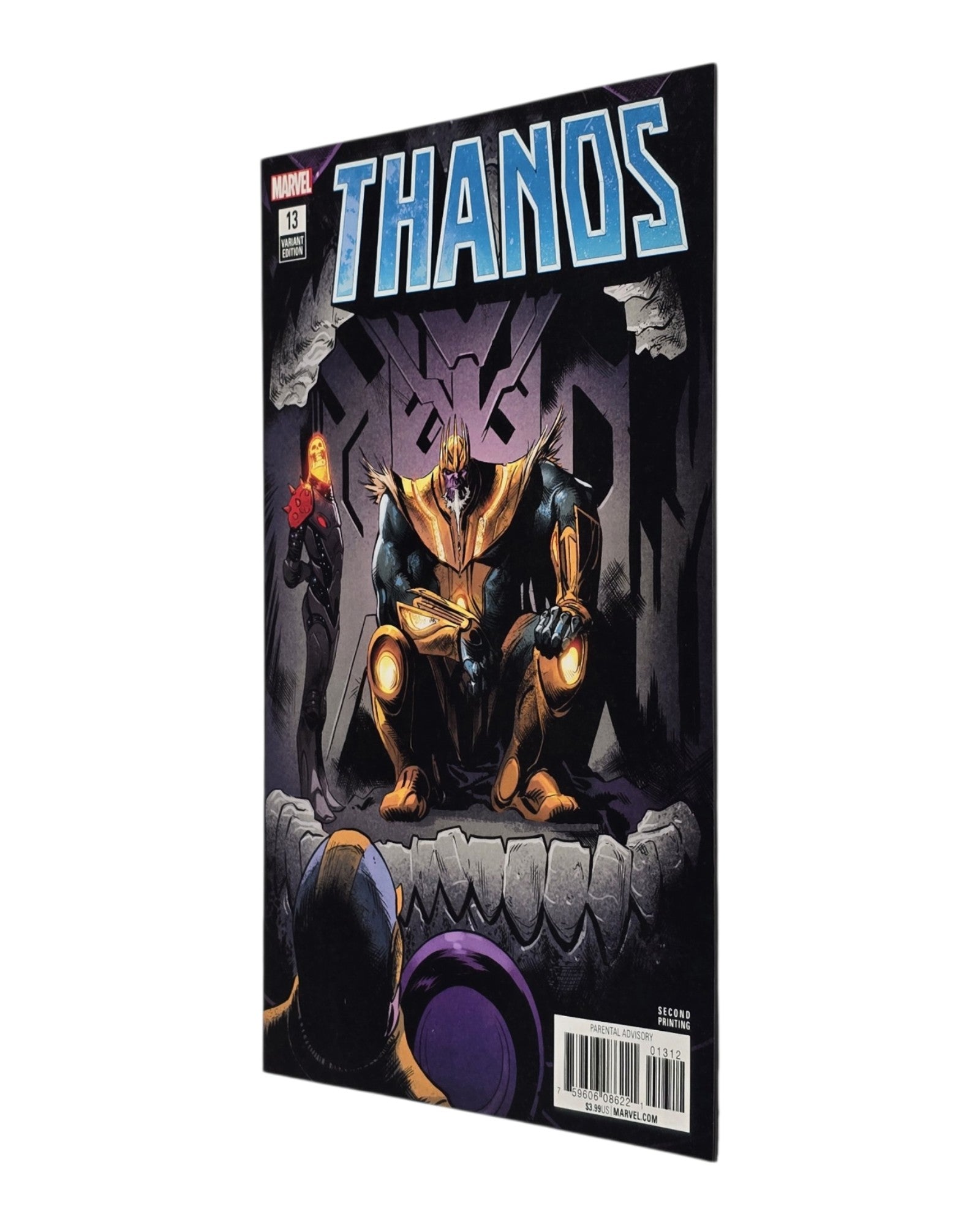 Thanos Vol. 2 #13G, Geoff Shaw Cover, 2nd Print, Marvel '18 — front cover, fore edge