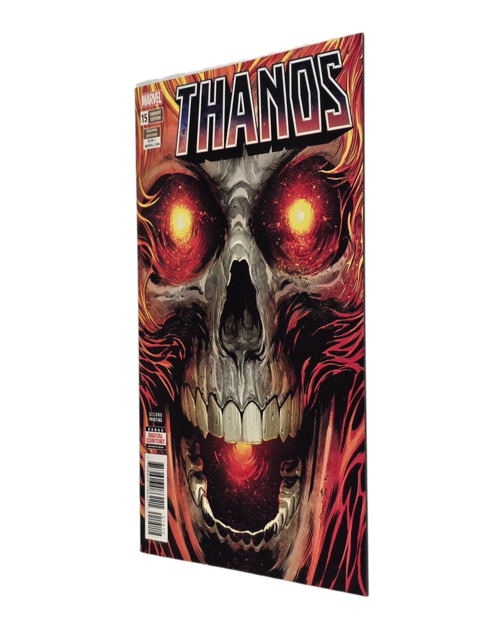 Thanos Vol. 2 #15, Geoff Shaw Cover, 2nd Print, Marvel '18 — front cover, fore edge
