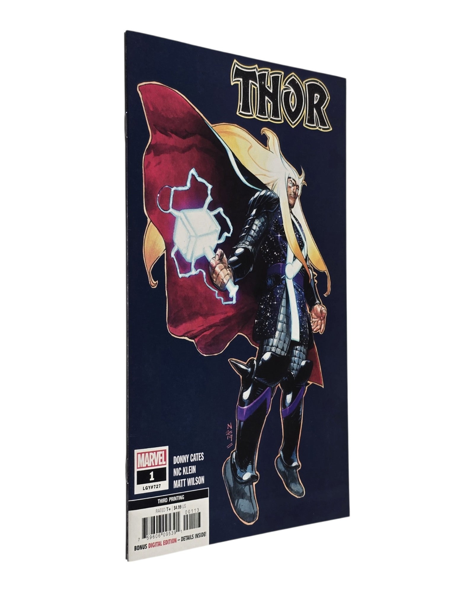 Thor Vol. 6 #1AO, Nic Klein Cover, 3rd Print, Marvel '20 — front cover, spine edge