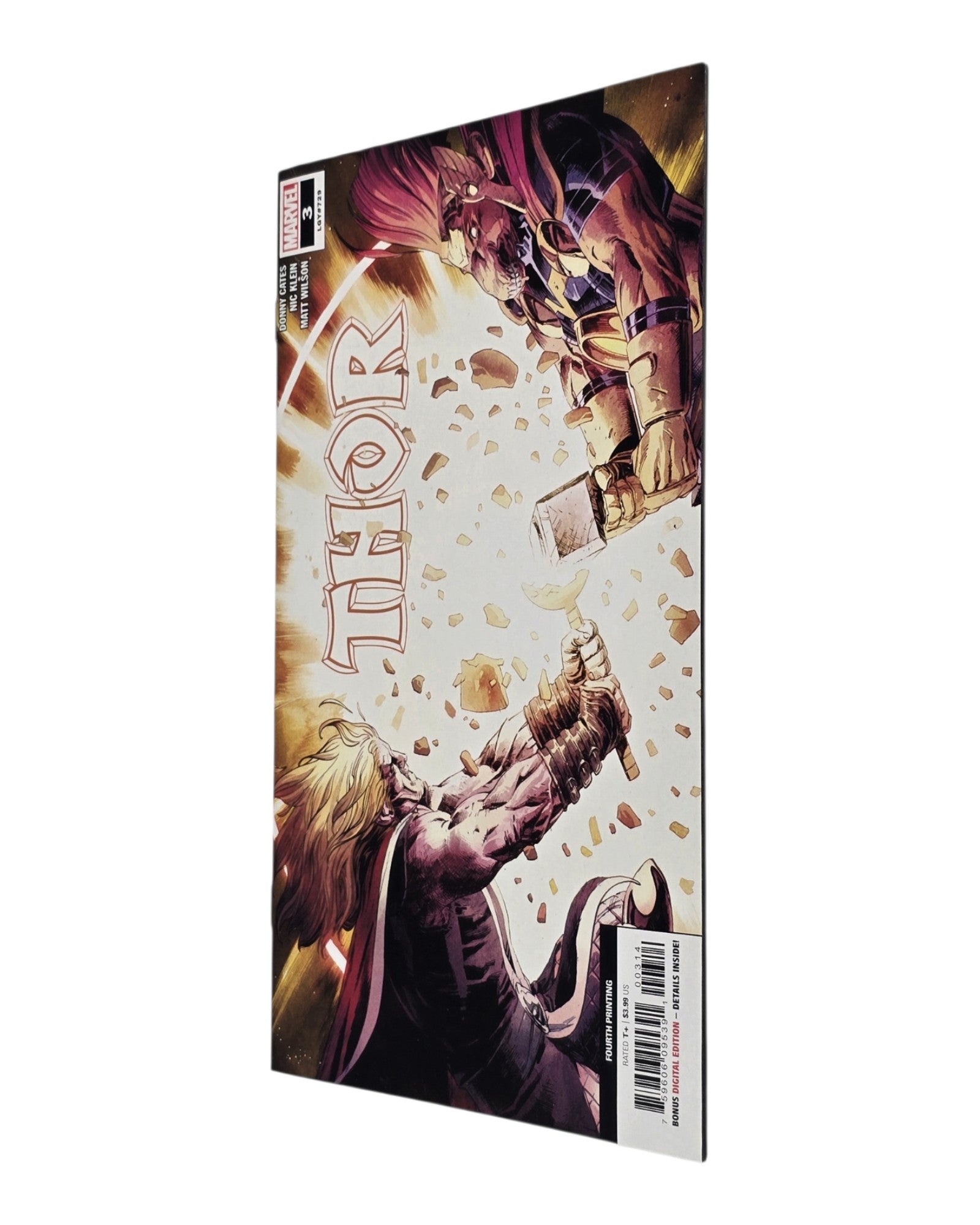 Thor Vol. 6 #3G, Nic Klein Cover, 4th Print, Marvel '20 — front cover, fore edge