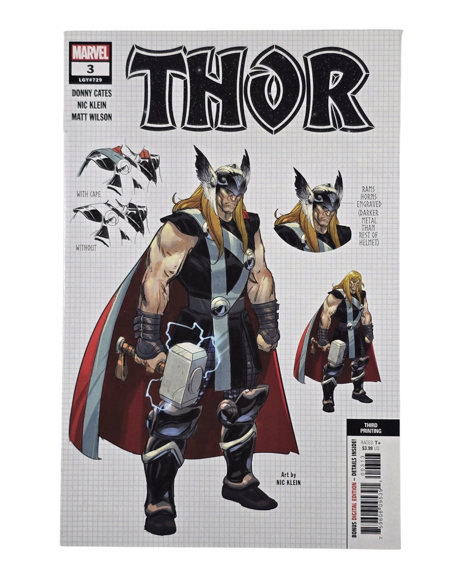Thor Vol. 6 #3E, Nic Klein Design Variant, 3rd Print, Marvel '20