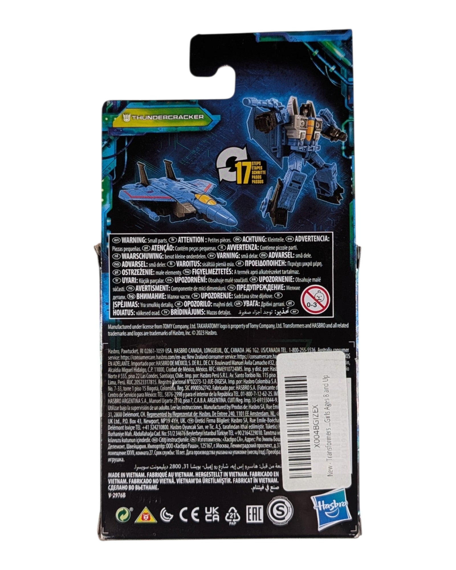 Transformers Legacy Evolution Core Thundercracker, Hasbro '23 — back of package
