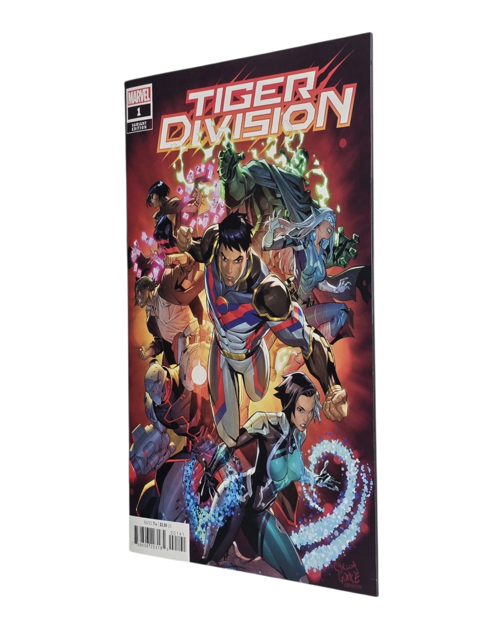 Tiger Division #1D, Carlos Gómez Cover, Marvel '22 — front cover, fore edge