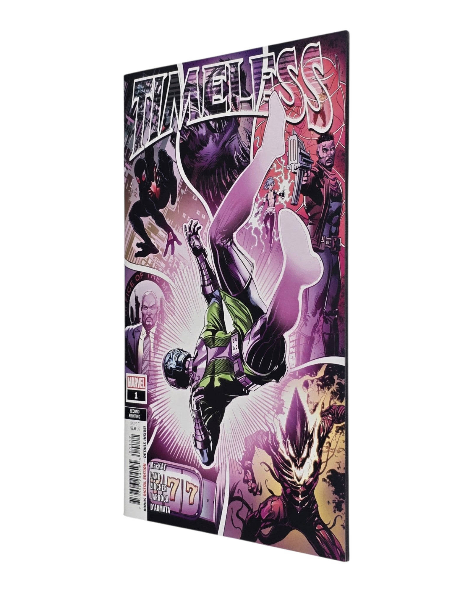 Timeless Vol. 2 #1G, Zircher Cover, 2nd Print, Marvel '23 — front cover, fore edge