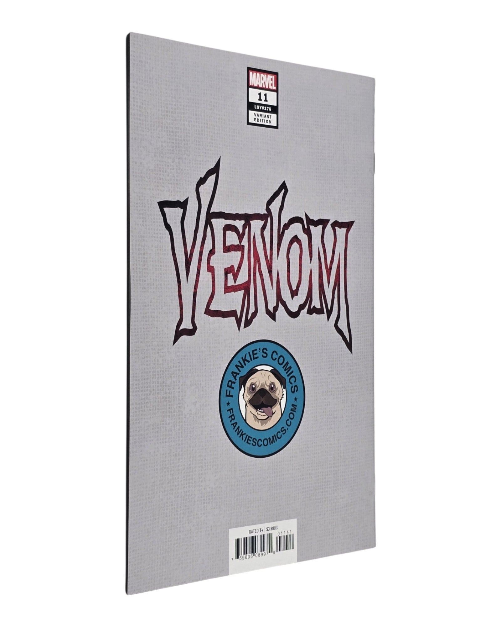 Venom Vol. 4 #11, Frankie's Comics Excl Trade Dress, Marvel '19 — back cover, fore edge