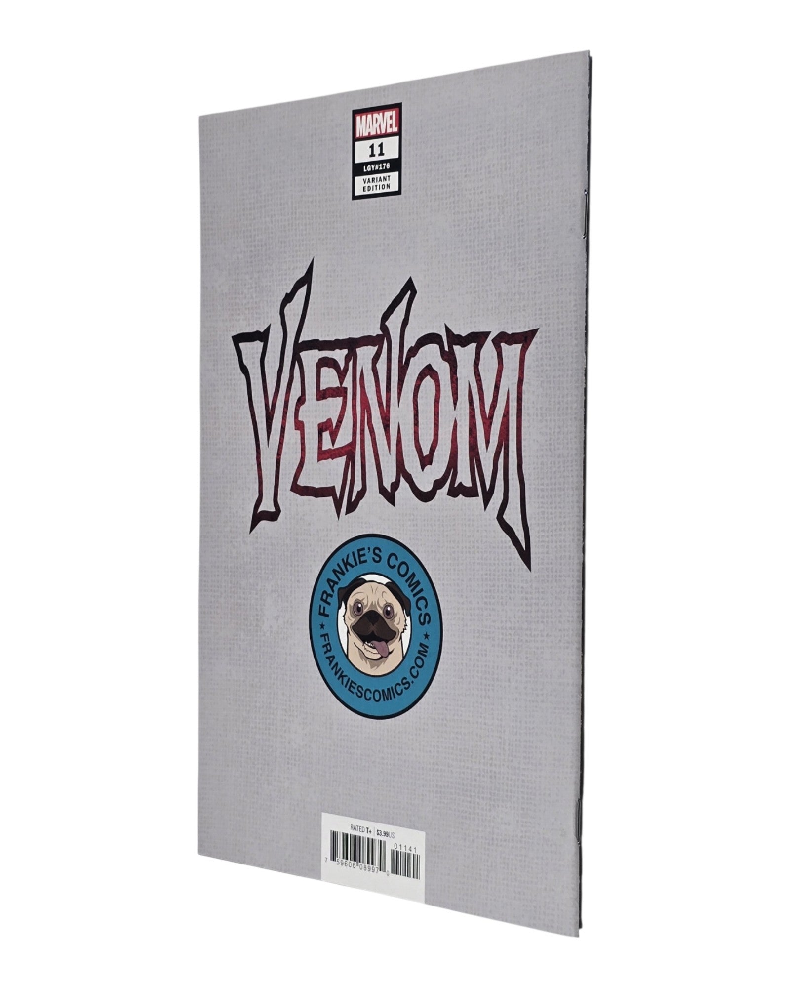 Venom Vol. 4 #11, Frankie's Comics Excl Trade Dress, Marvel '19 — back cover, spine edge