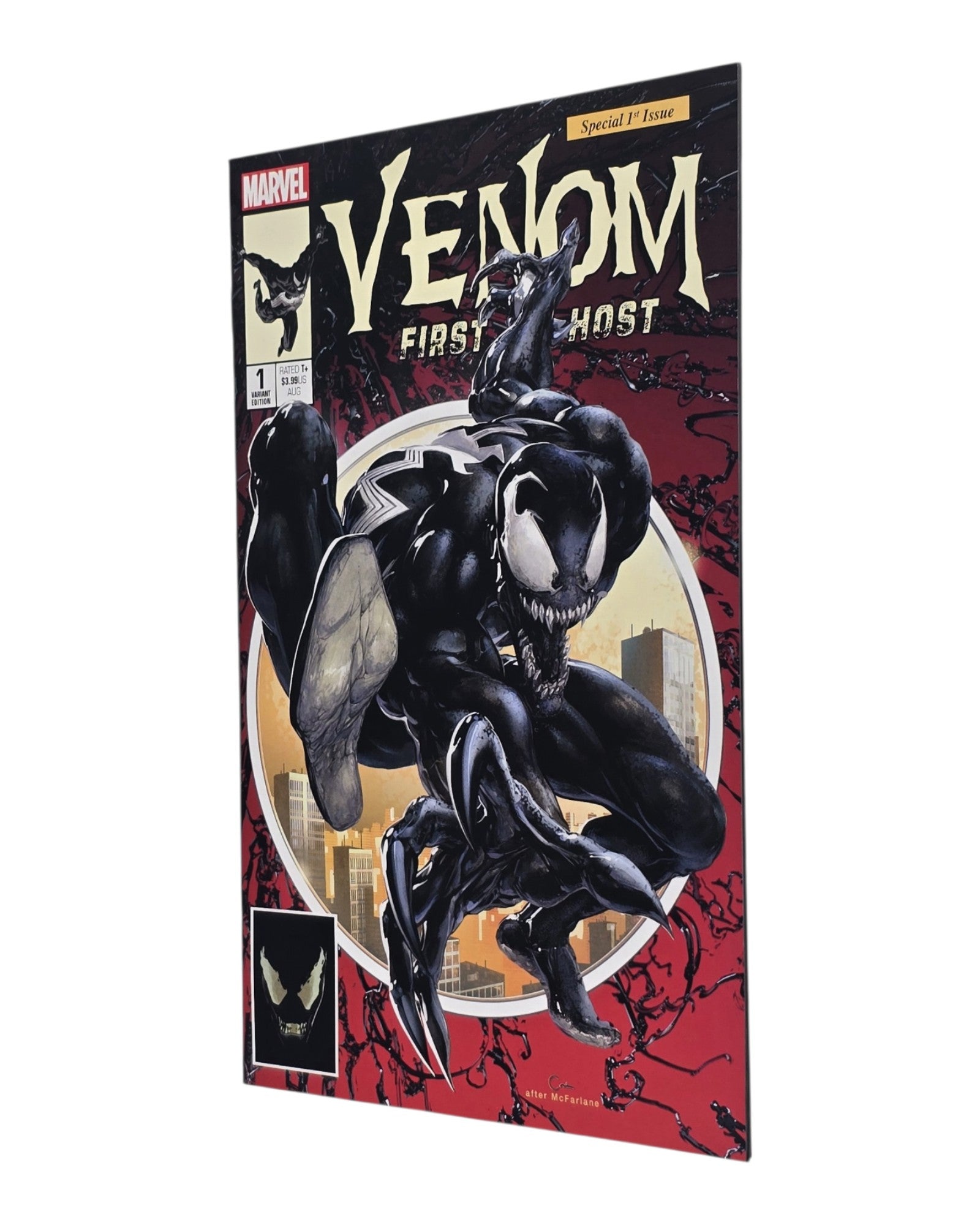 Venom: First Host #1, Scorpion Comics NYCC Excl, Crain, Marvel '18 — front cover, fore edge