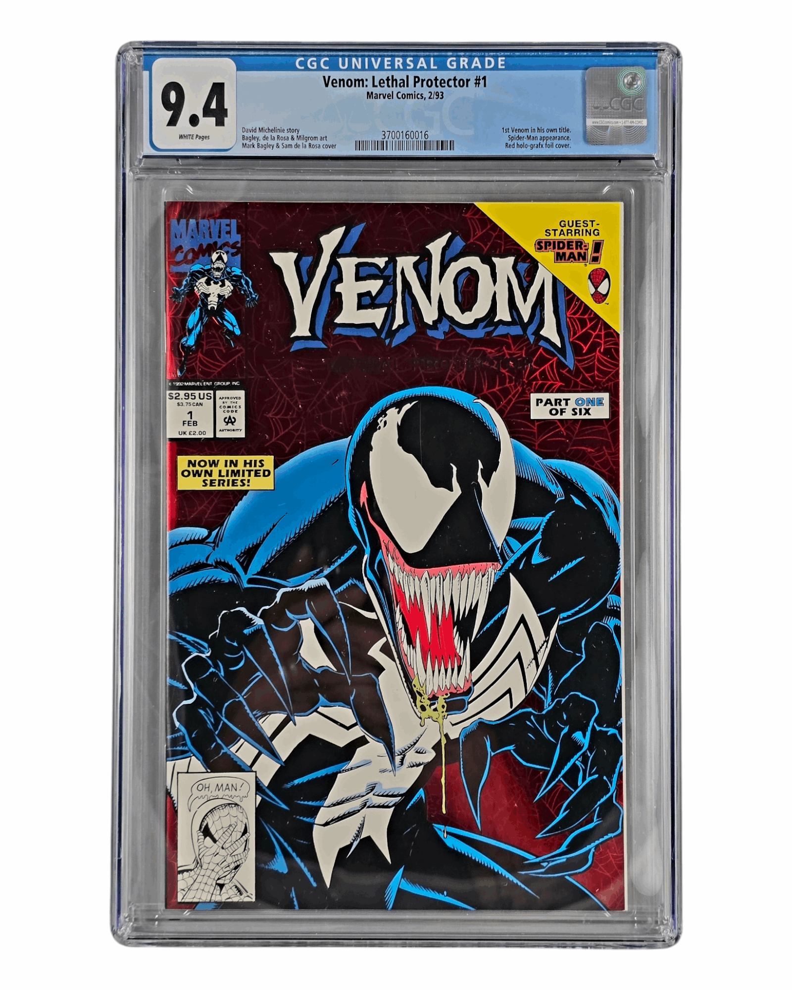 Venom: Lethal Protector #1A, CGC 9.4 (16), Marvel '93