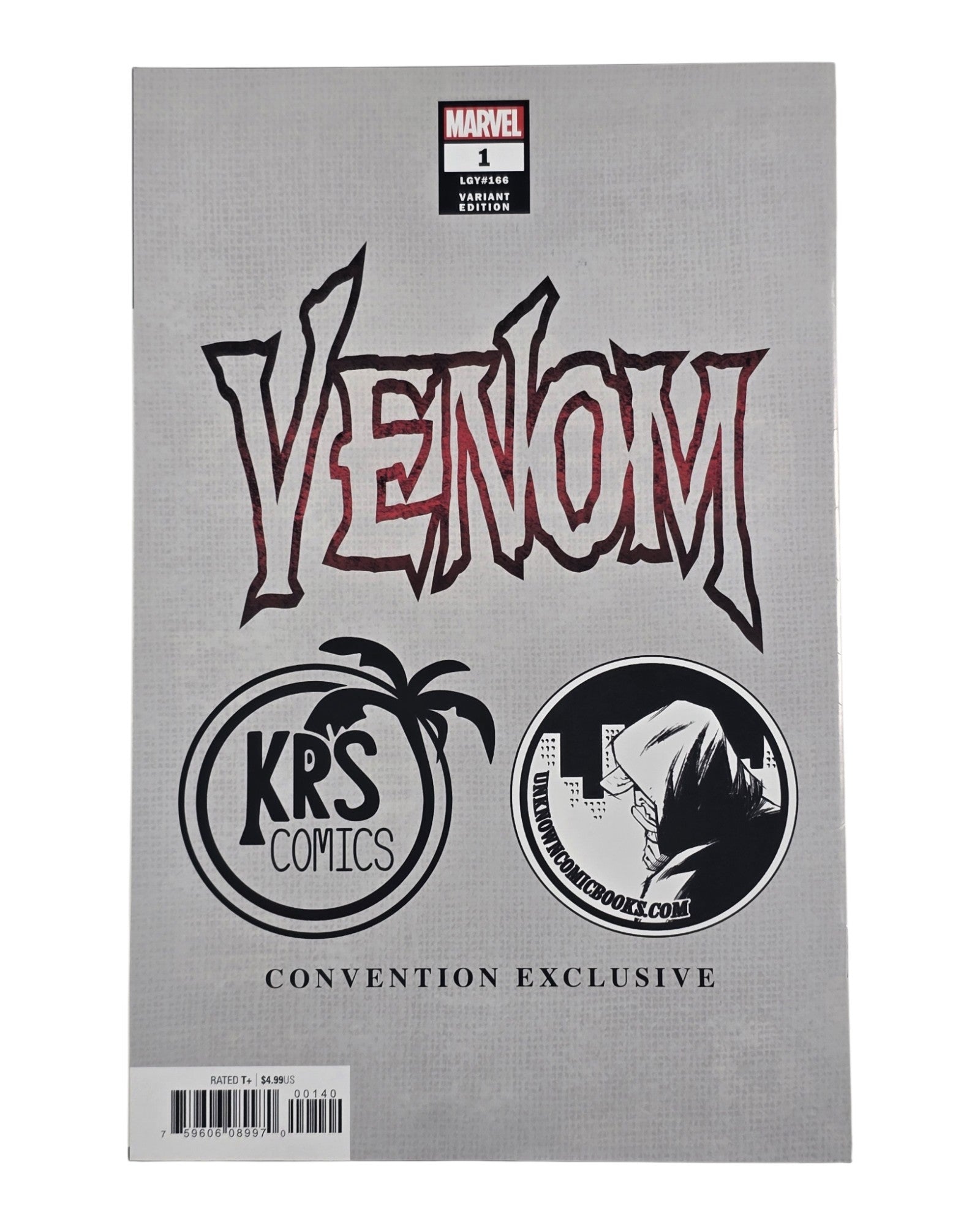 Venom Vol. 4 #1, KRS/Unknown Convention Excl Mayhew Homage Virgin, Marvel '18 — back of package
