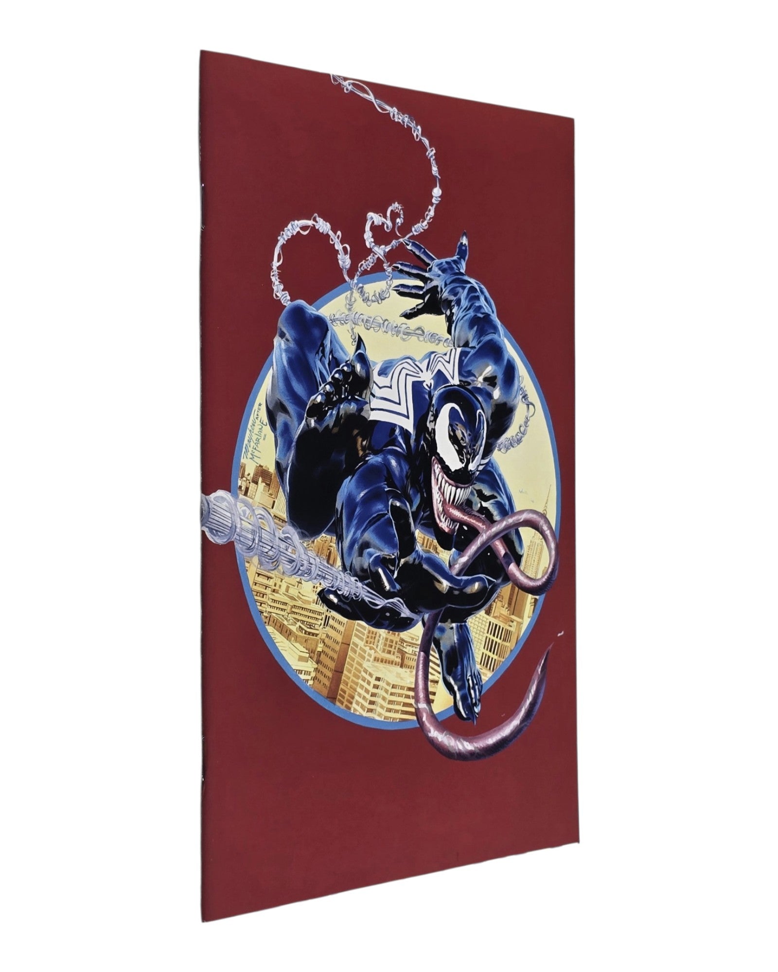 Venom Vol. 4 #1, KRS/Unknown Convention Excl Mayhew Homage Virgin, Marvel '18 — front cover, spine edge