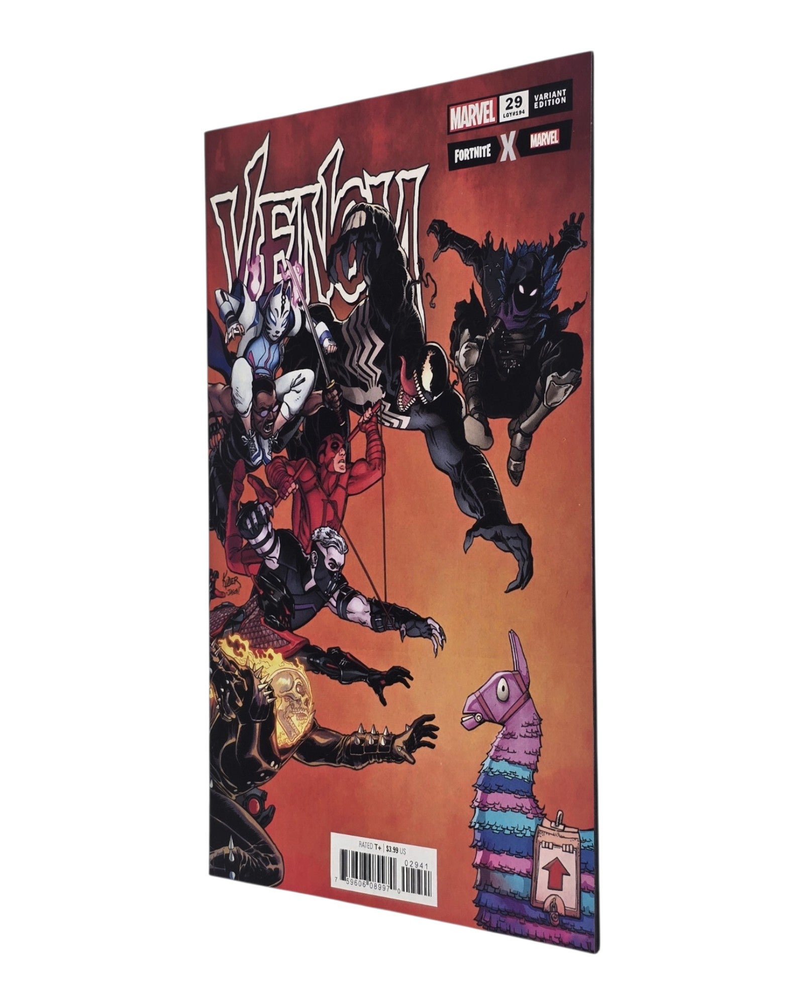 Venom Vol. 4 #29D, Aaron Kuder Fortnite Cover, Marvel '20 — front cover, fore edge