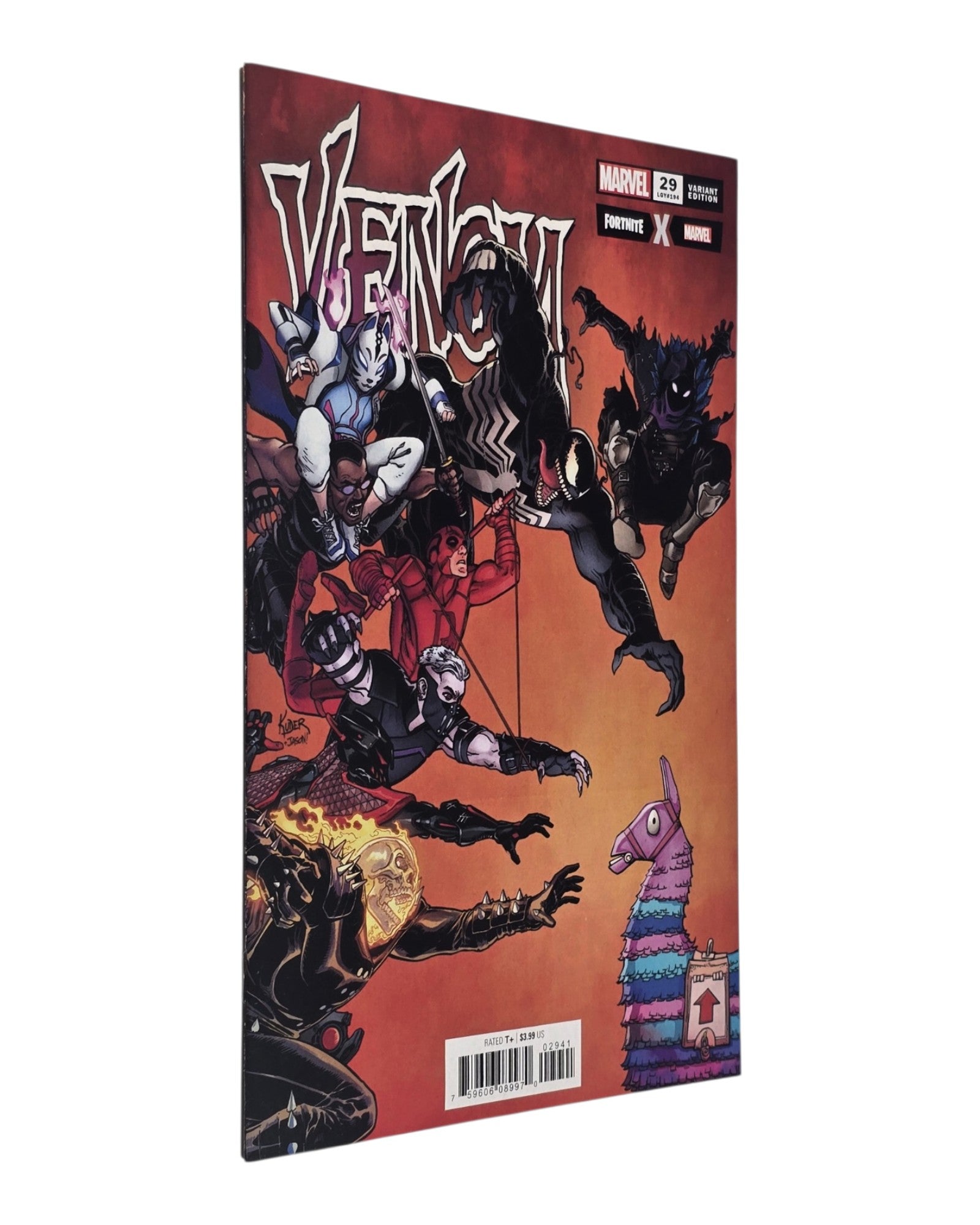 Venom Vol. 4 #29D, Aaron Kuder Fortnite Cover, Marvel '20 — front cover, spine edge