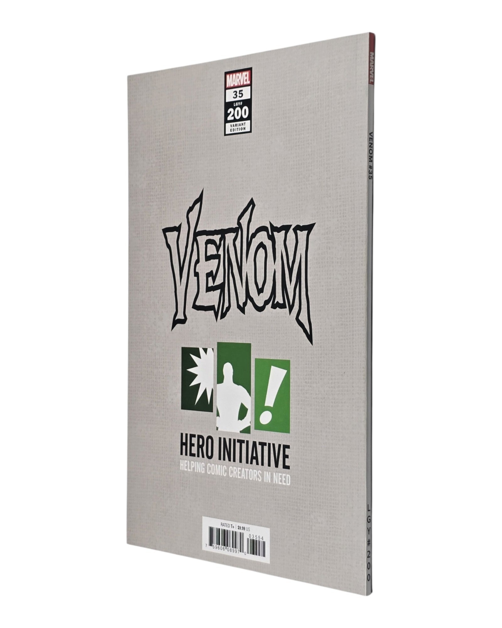 Venom Vol. 4 #35AD, Hero Initiative Excl, Ramos & Stegman, Marvel '21 — back cover, spine edge